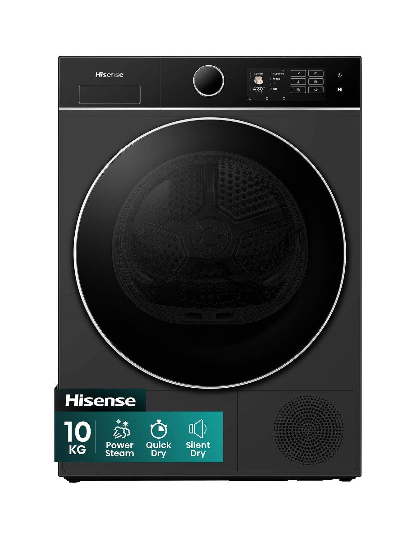 Image 1 of 8 of Hisense Power Steam 5i Series DH5I104BBAB WiFi-enabled 10kg, Heat Pump Tumble Dryer - Black - A+++ Rated