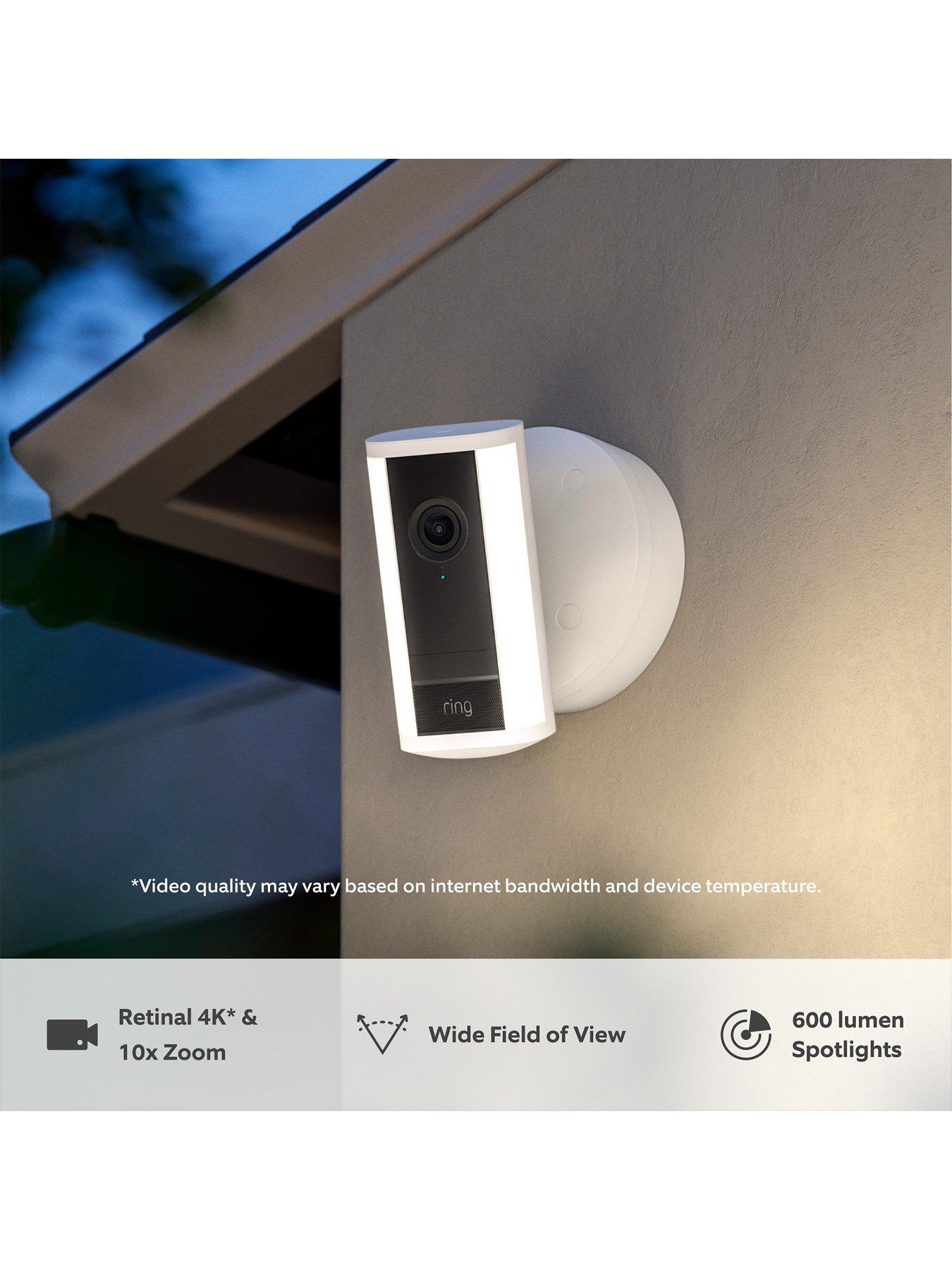 RING Spotlight Cam Pro (2nd Gen) Retinal 4K Outdoor Security Camera ...
