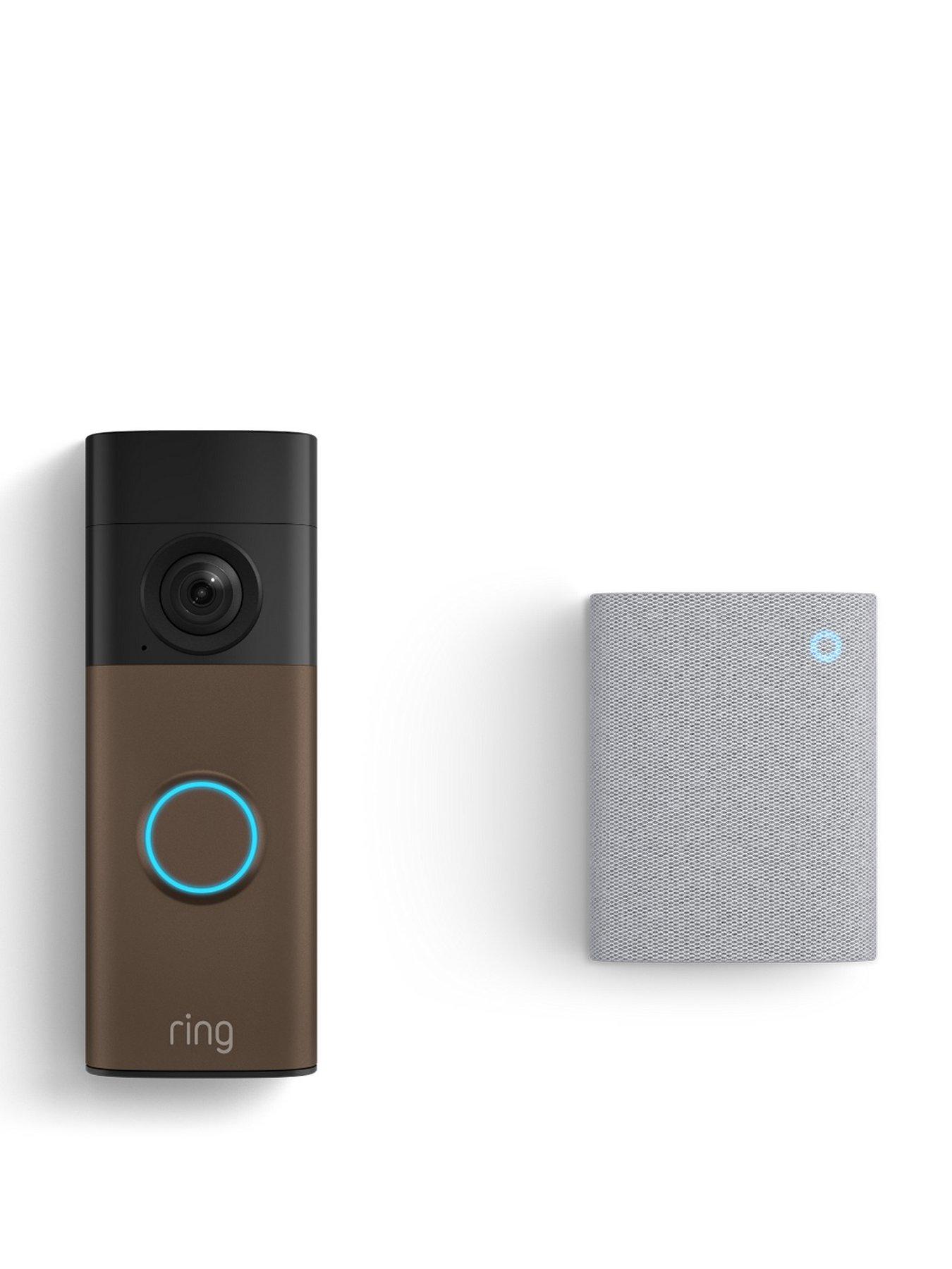 RING Ring Battery Video Doorbell (2nd Gen) - Retinal 2K - Matte Mocha + Ring Chime (3rd Gen) Bundle