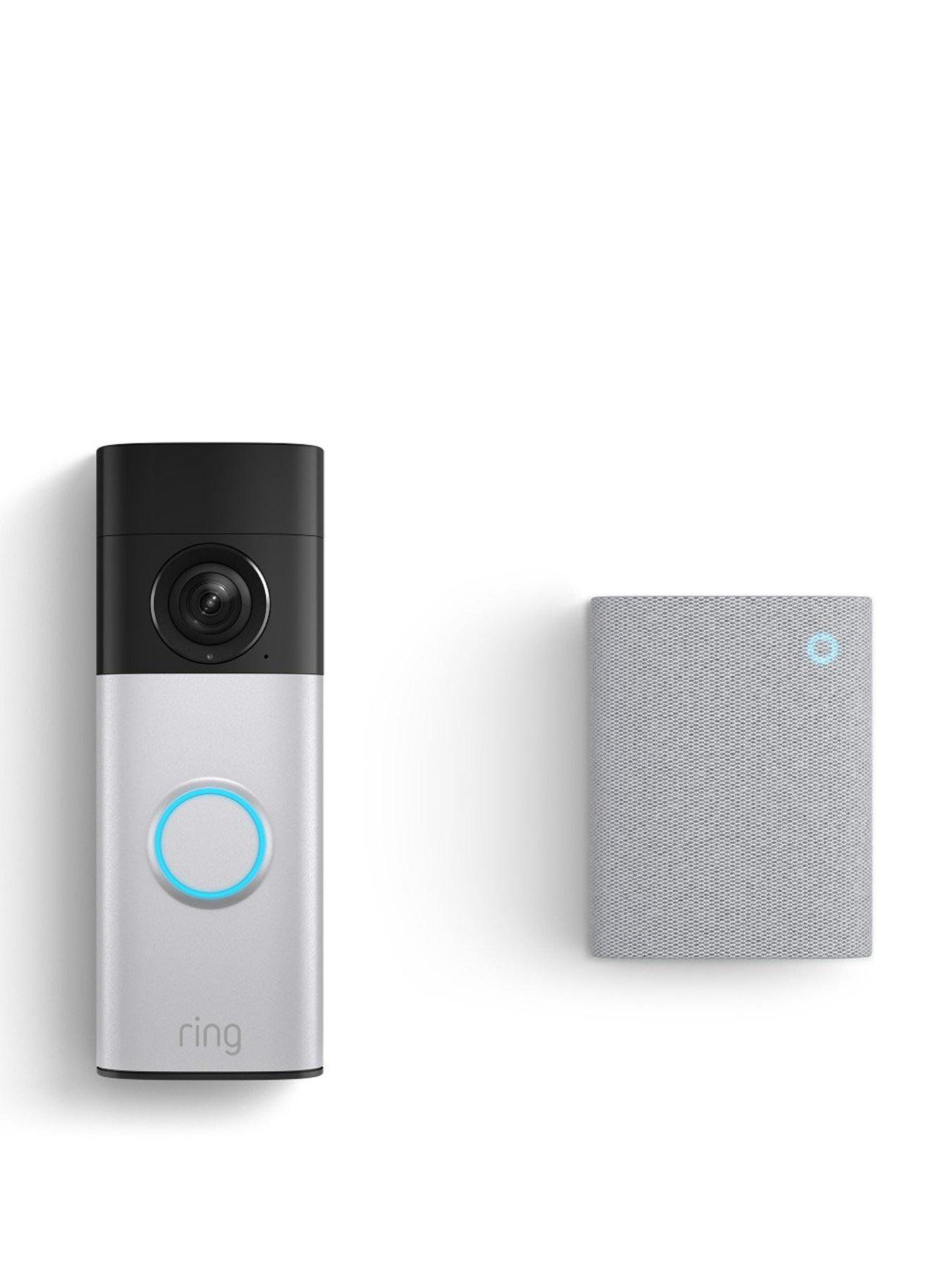 RING Ring Battery Video Doorbell Plus (2nd Gen) - Retinal 2K with Quick Release Battery - Nickel Silver (Newest Gen) + Chime (3rd Gen)