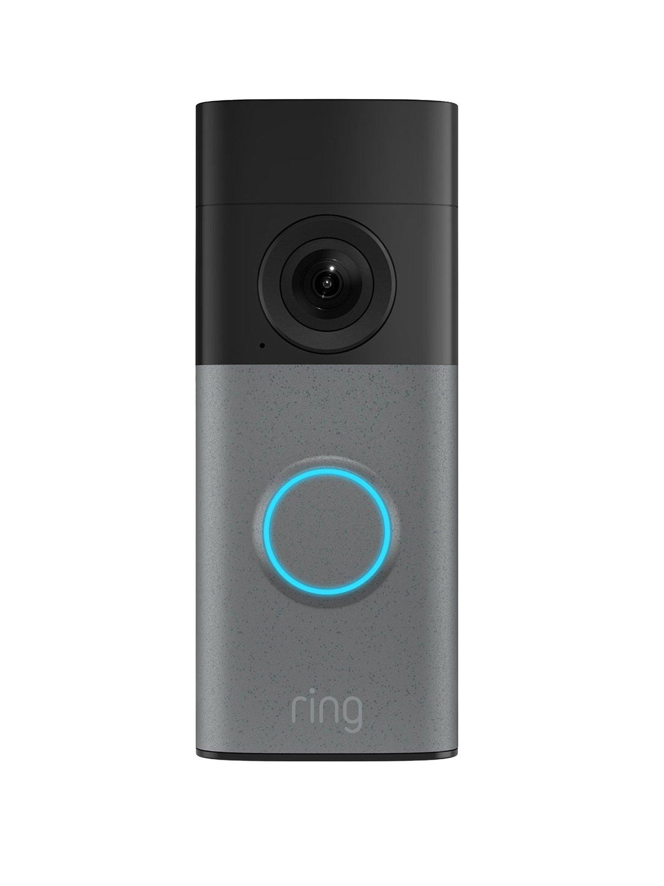RING Ring Wired Video Doorbell (2nd Gen) - Retinal 2K and Head-to-Toe View - Speckled Grey (Newest Gen)