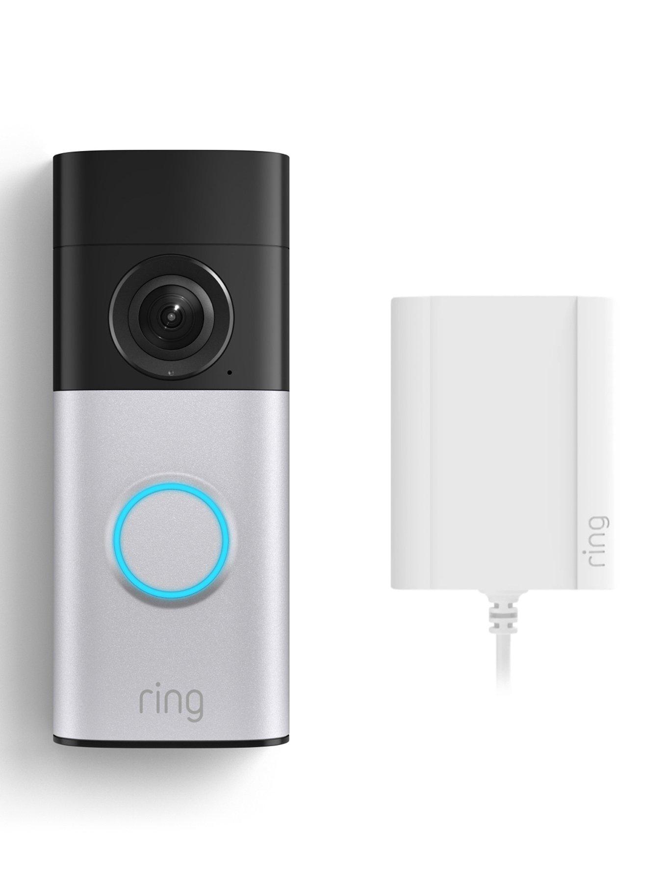 Image 1 of 7 of RING Wired Video Doorbell Plus (2nd Gen) with Plug-in Adapter - Retinal 2K and Head-to-Toe View - Nickel Silver (Newest Gen)