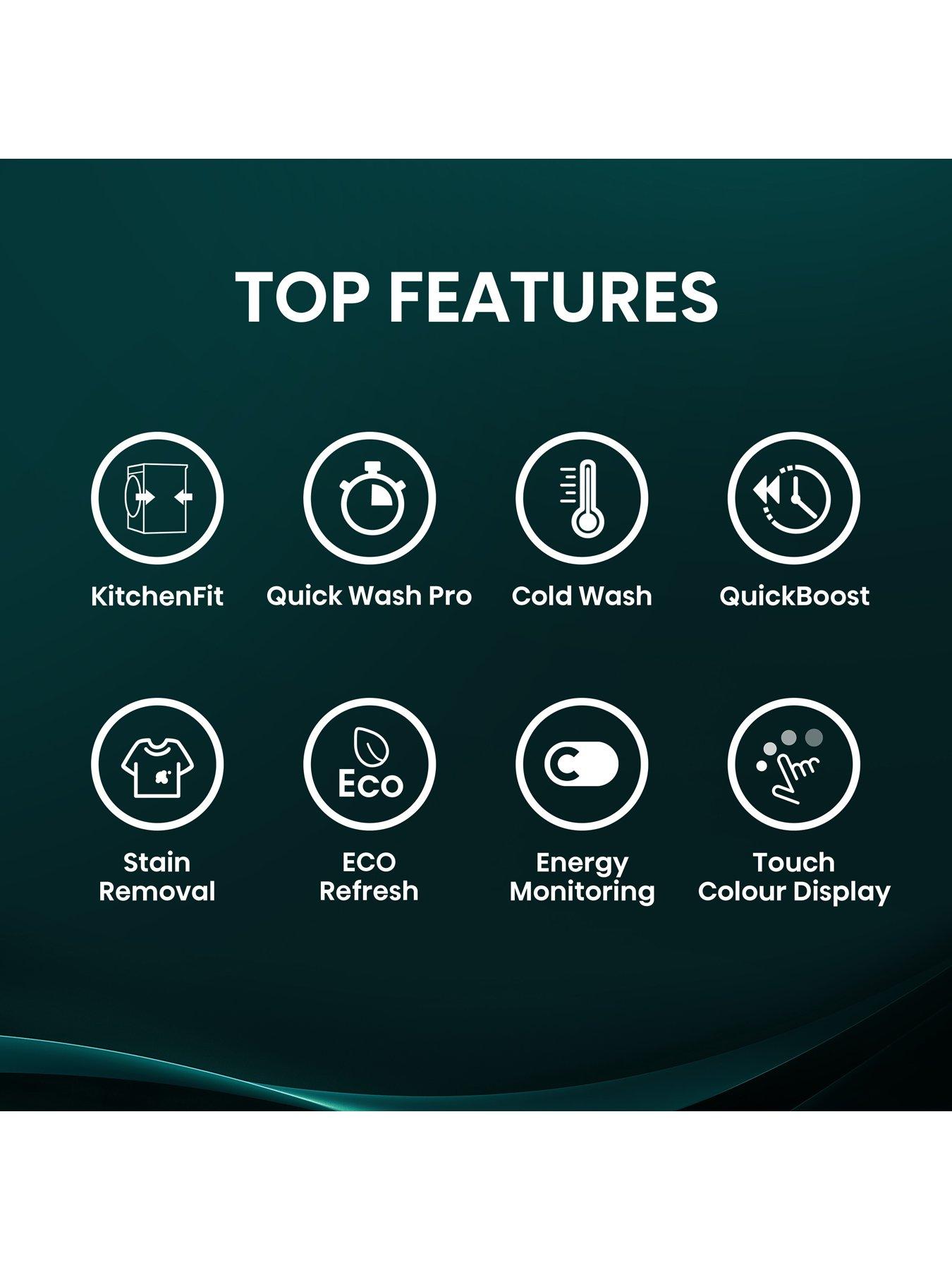 Image 4 of 8 of Hisense KitchenFit 5i Series WF5I9043BWFS WiFi-enabled 9kg, 1400 Spin Washing Machine - White - A Rated