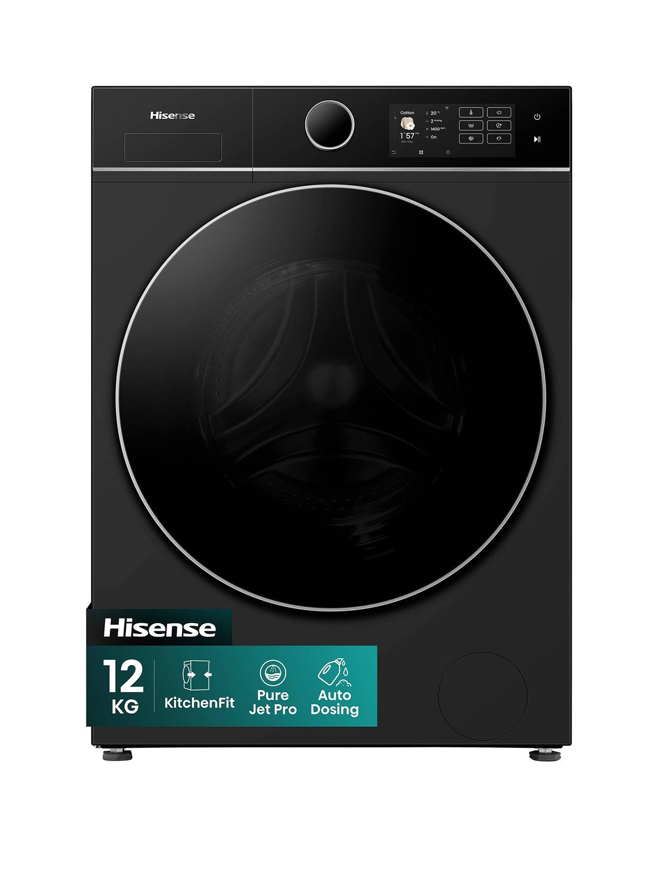 Hisense KitchenFit 5i Series WF5I1245BBR WiFi-enabled 12kg, 1400 Spin Washing Machine - Black - A Rated