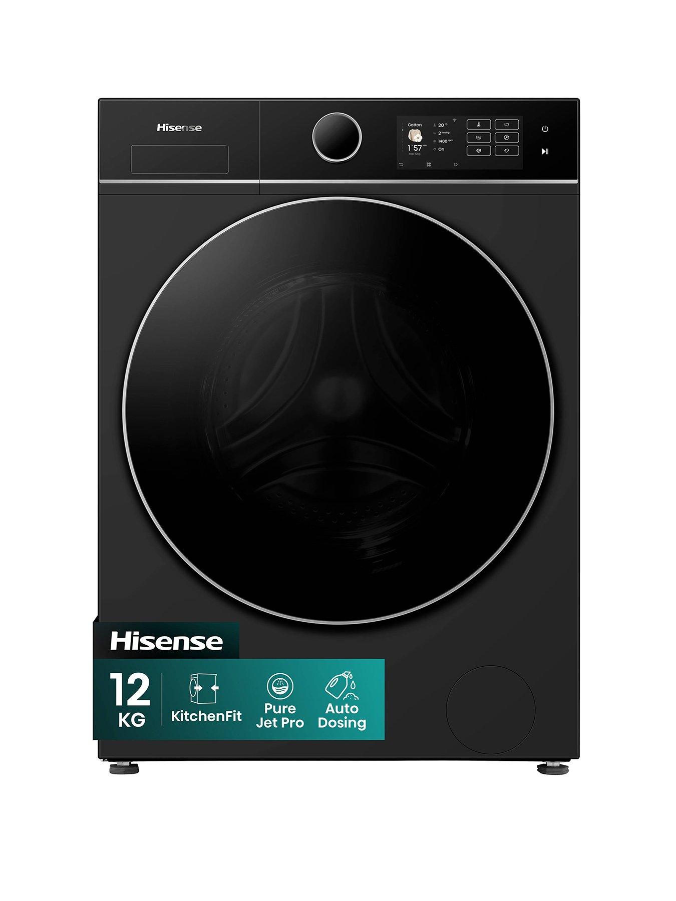 Hisense KitchenFit 5i Series WF5I1245BBR WiFi-enabled 12kg, 1400 Spin Washing Machine - Black - A Rated