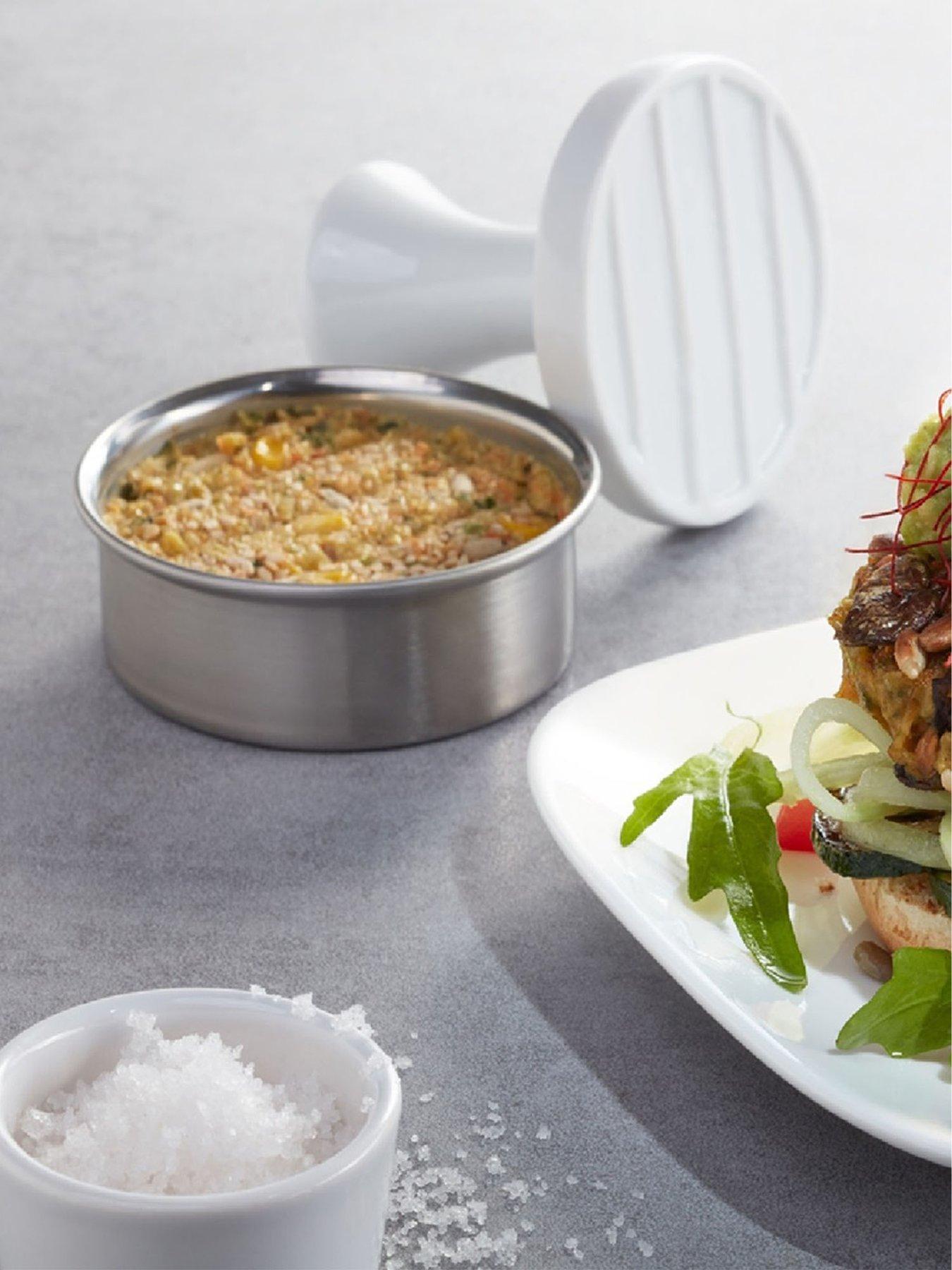 Image 1 of 4 of Gefu Spark Burger Press 13 Cm Porcelain &amp; Stainless Steel