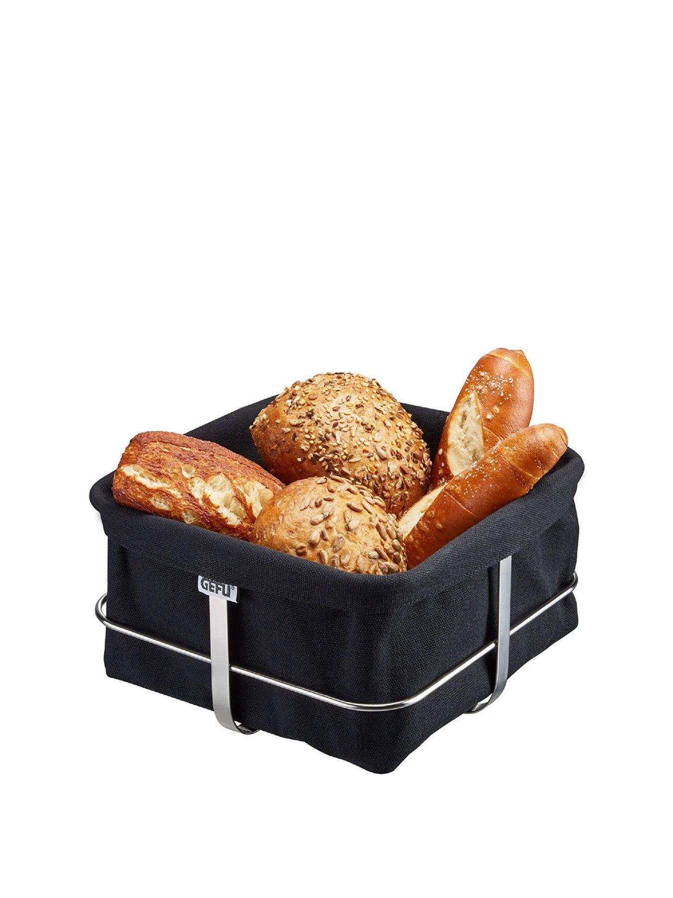 Image 2 of 2 of Gefu Brunch Square Bread Basket Black With Cotton Insert