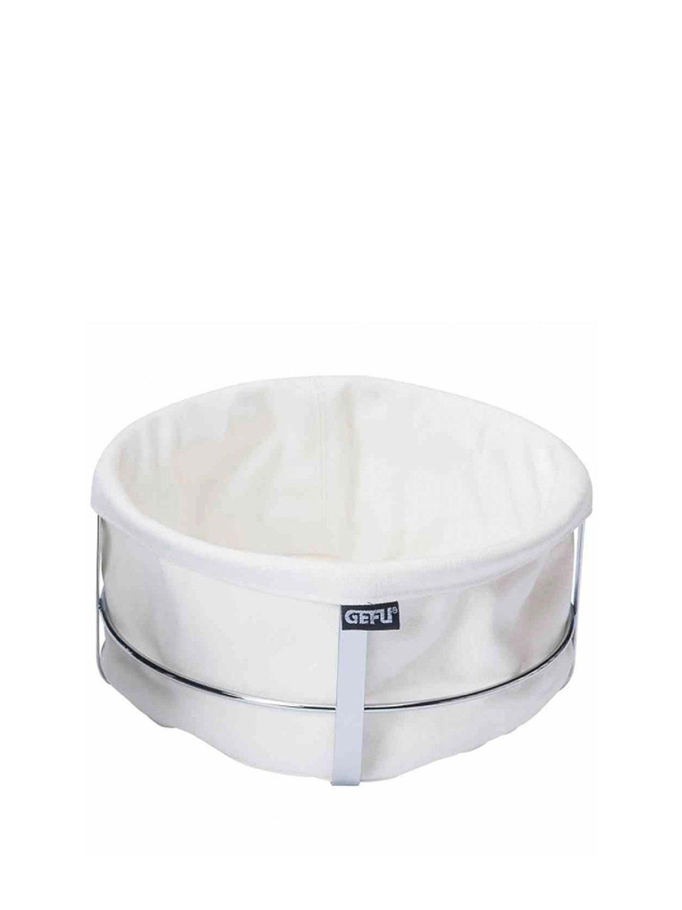 Image 2 of 3 of Gefu Brunch Bread Basket Round White With Cotton Lining