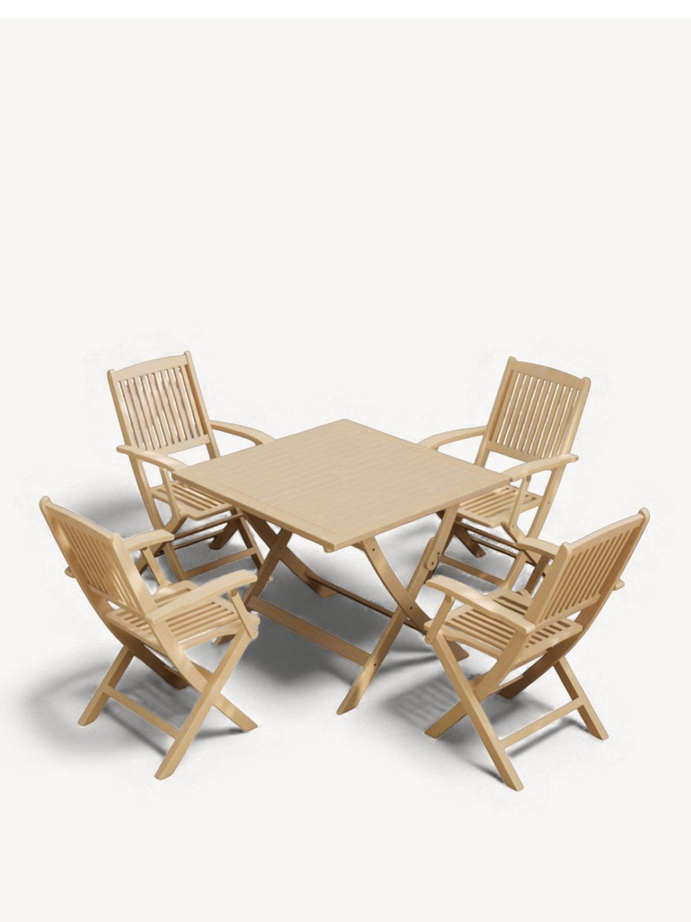 Image 2 of 4 of Royalcraft London Square Folding Set With 4 London Rope Folding Armchairs