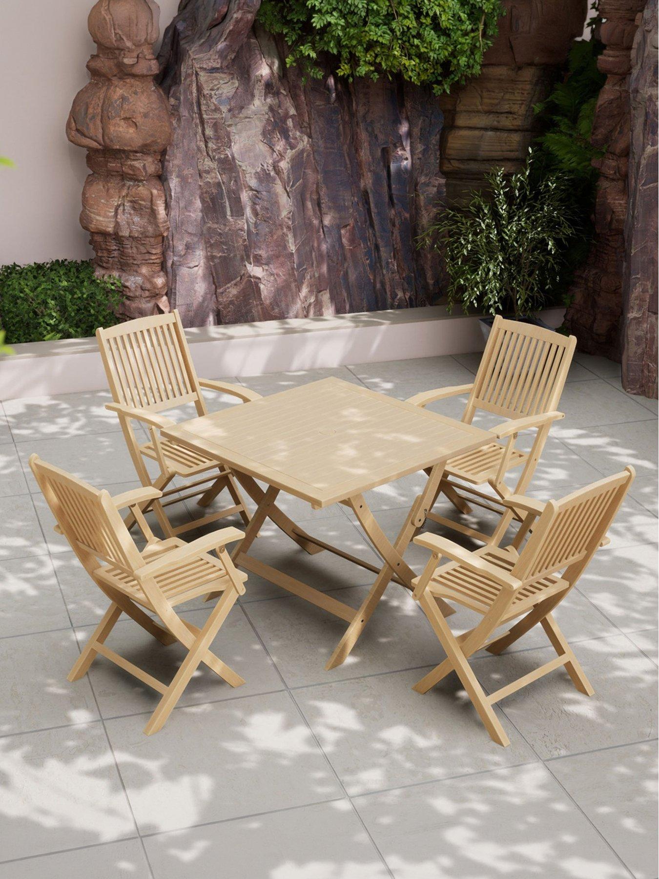 Image 4 of 4 of Royalcraft London Square Folding Set With 4 London Rope Folding Armchairs
