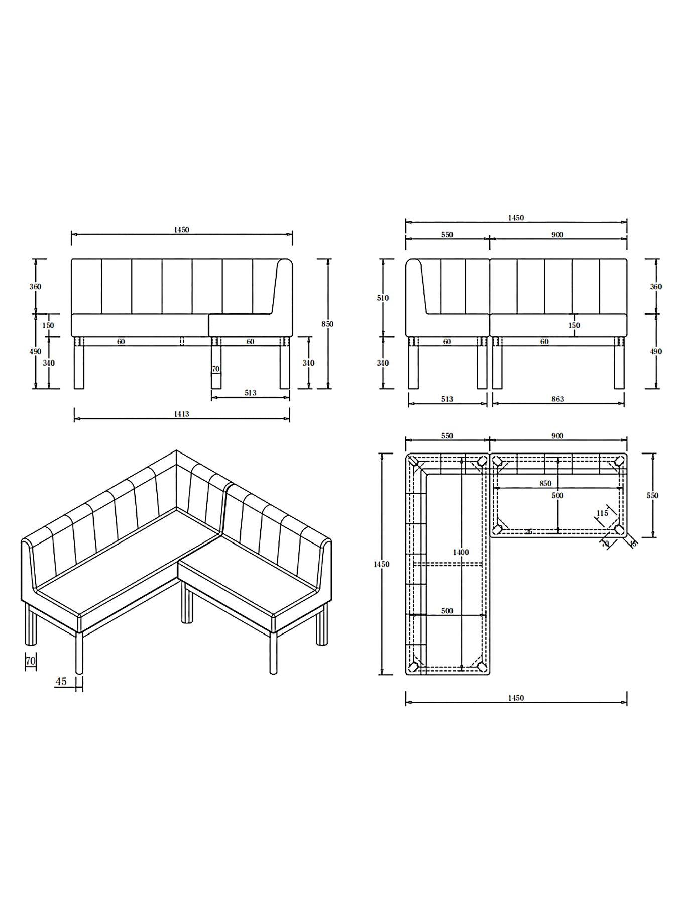 Image 7 of 7 of The Very Collection Hallie Corner Compact Dining Set With 2 Hallie Dining Chairs - FSC&reg; Certified