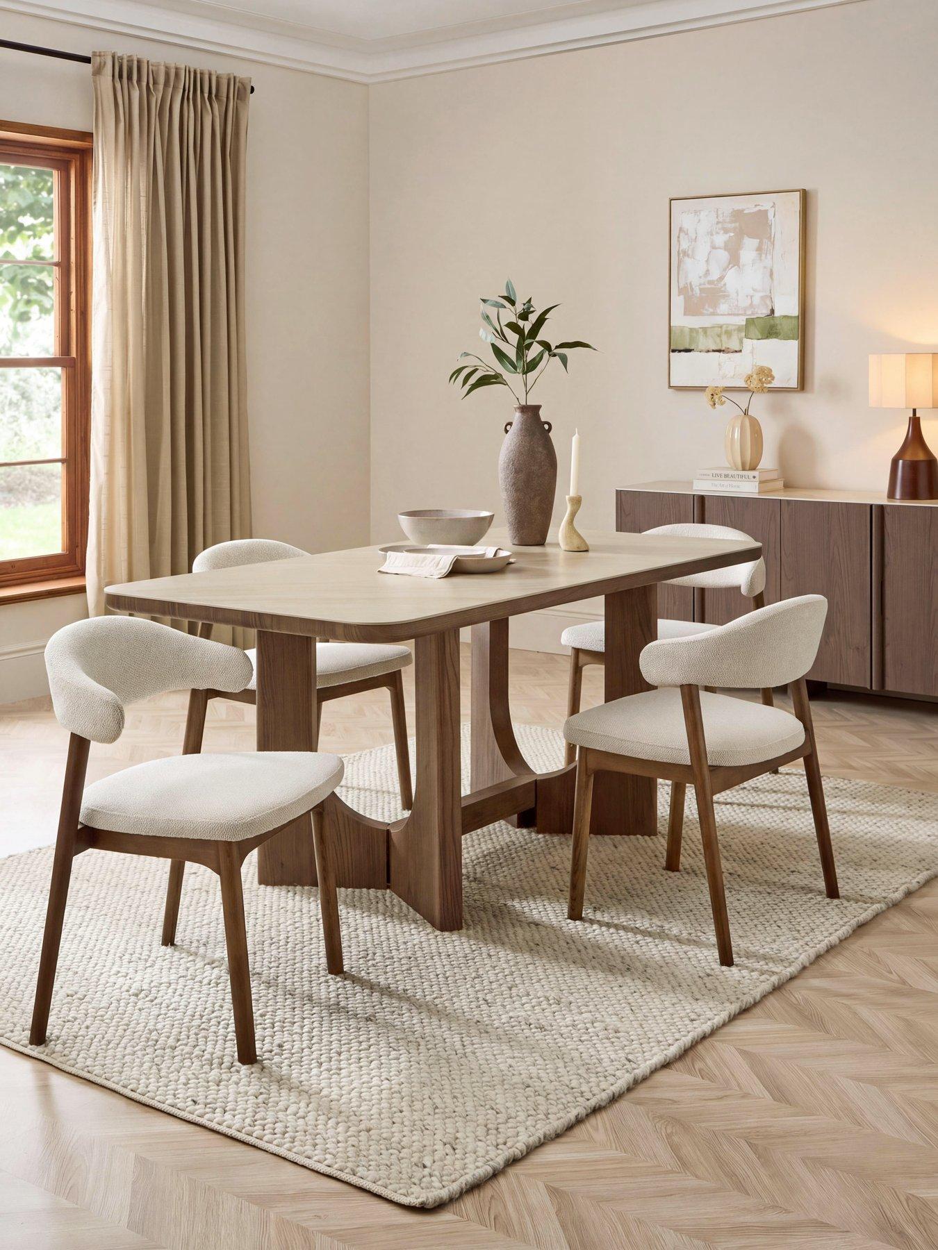 Michelle Keegan Home Esta 180cm Dining Table  &  4 Esta Dining Chairs - FSC® Certified