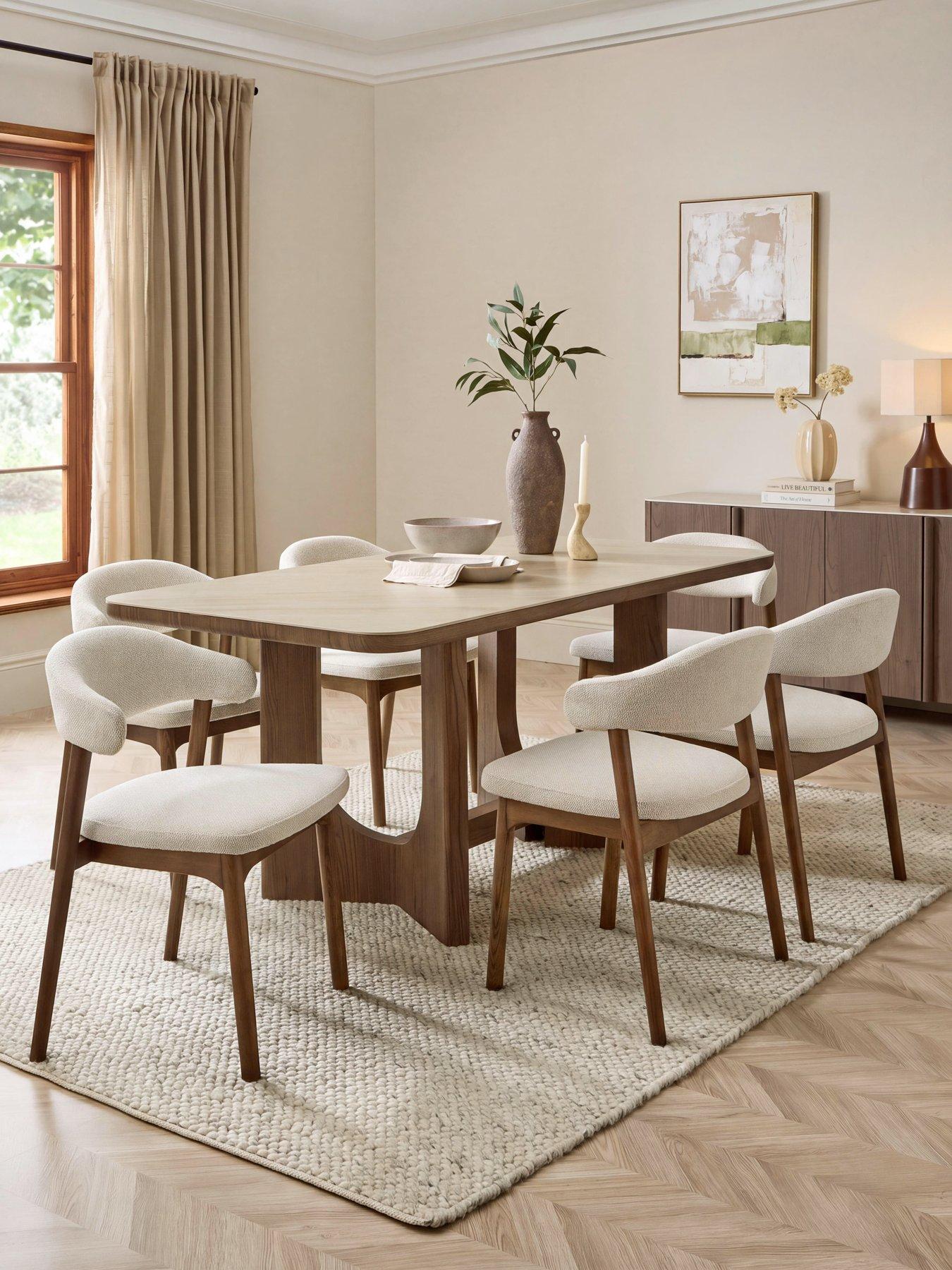 Michelle Keegan Home Esta 180cm Dining Table  &  6 Esta Dining Chairs - FSC® Certified