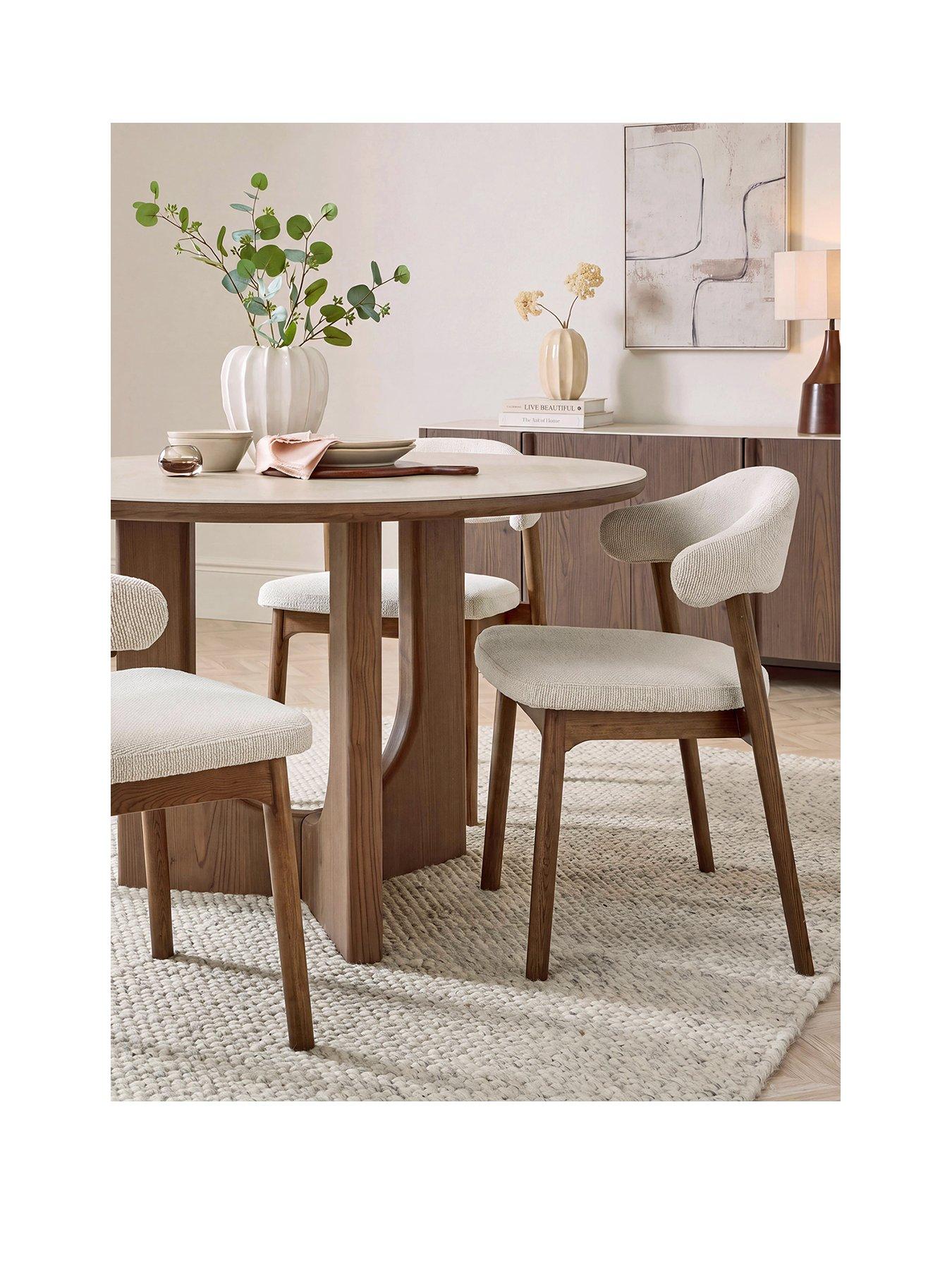 Image 2 of 7 of Michelle Keegan Home Esta 120cm Round Dining Table &amp; 4 Esta Dining Chairs - FSC&reg; Certified