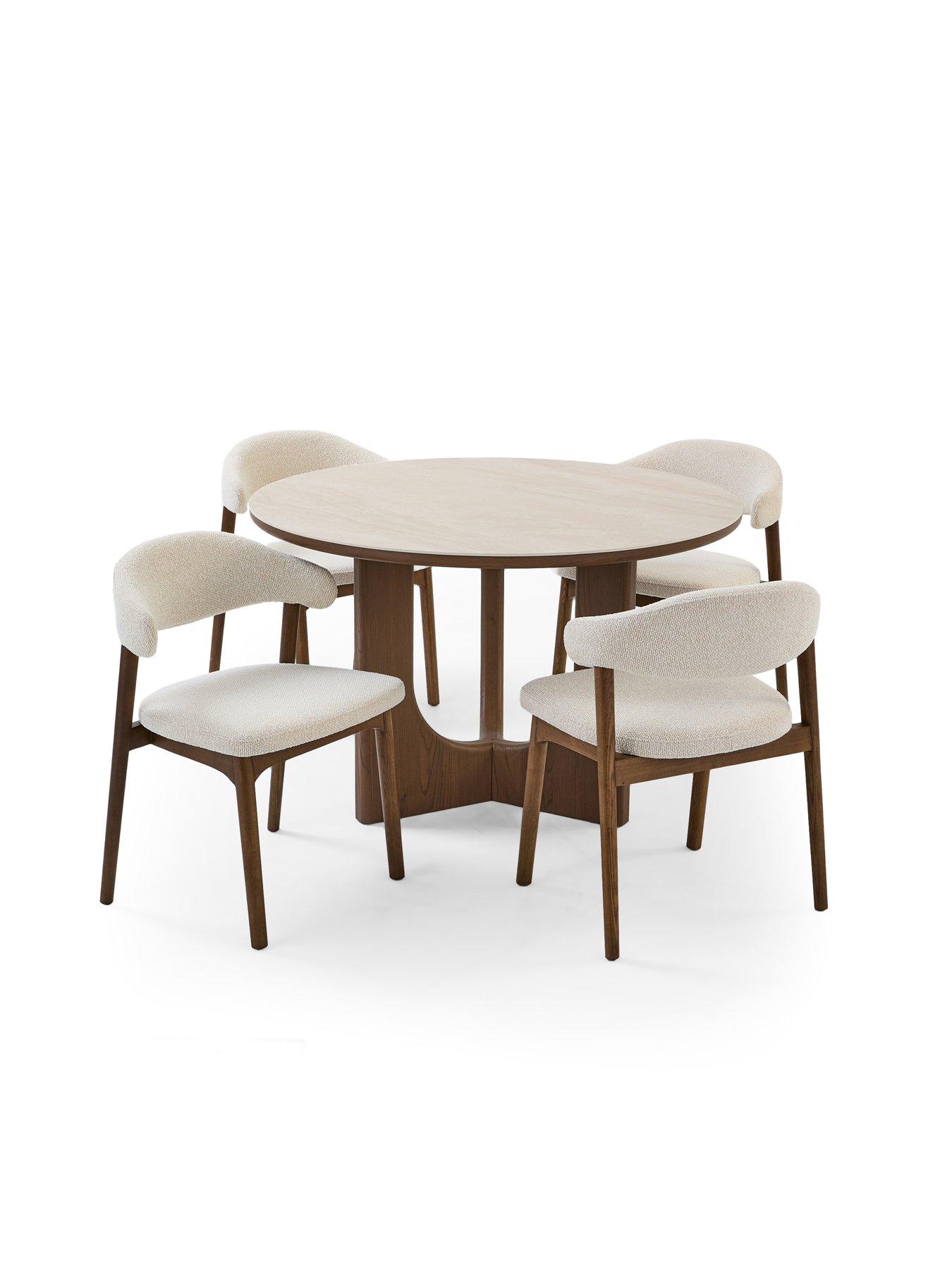 Image 3 of 7 of Michelle Keegan Home Esta 120cm Round Dining Table &amp; 4 Esta Dining Chairs - FSC&reg; Certified
