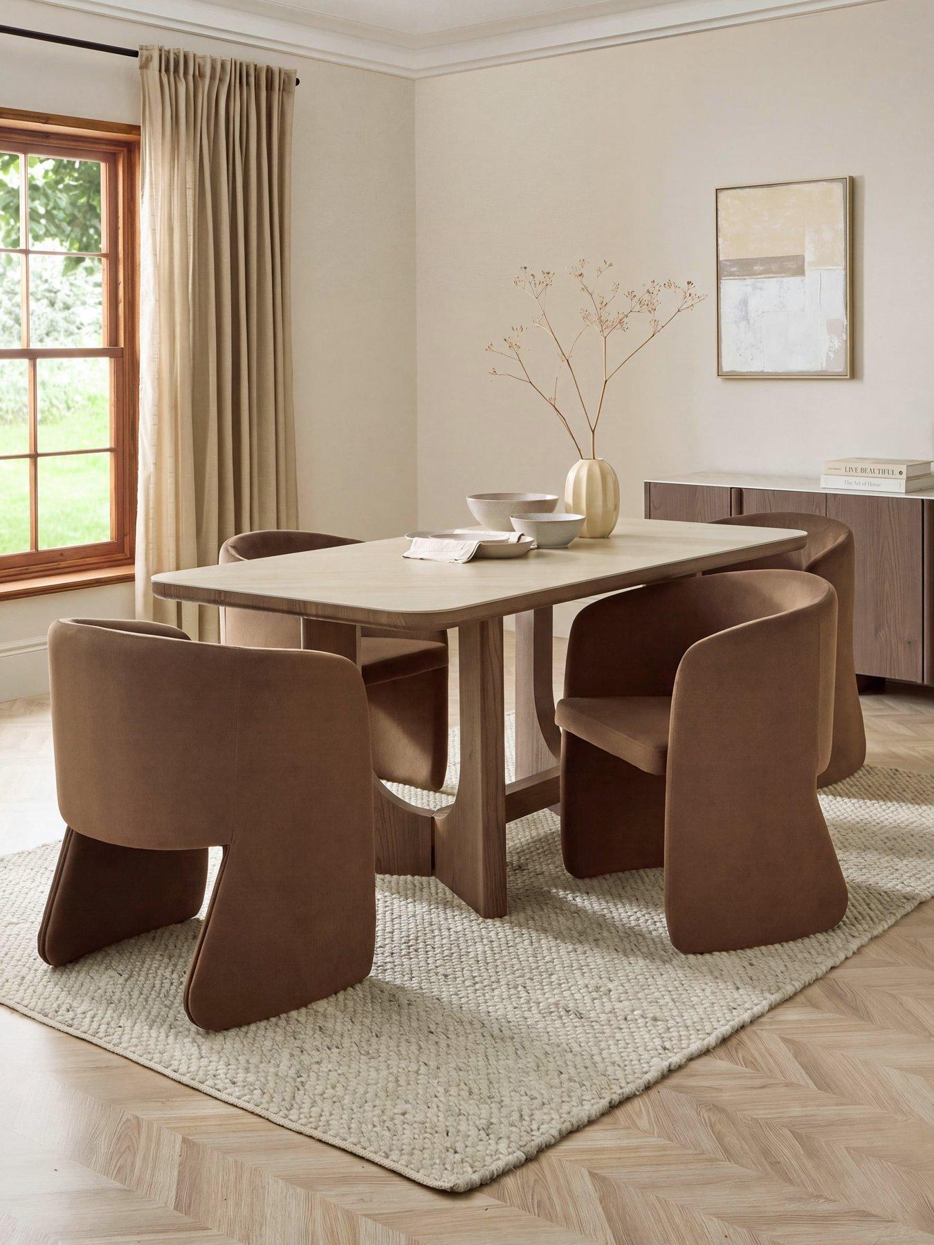 Michelle Keegan Home Esta 180cm Dining Table  &  4 Arlo Dining Chairs - FSC® Certified