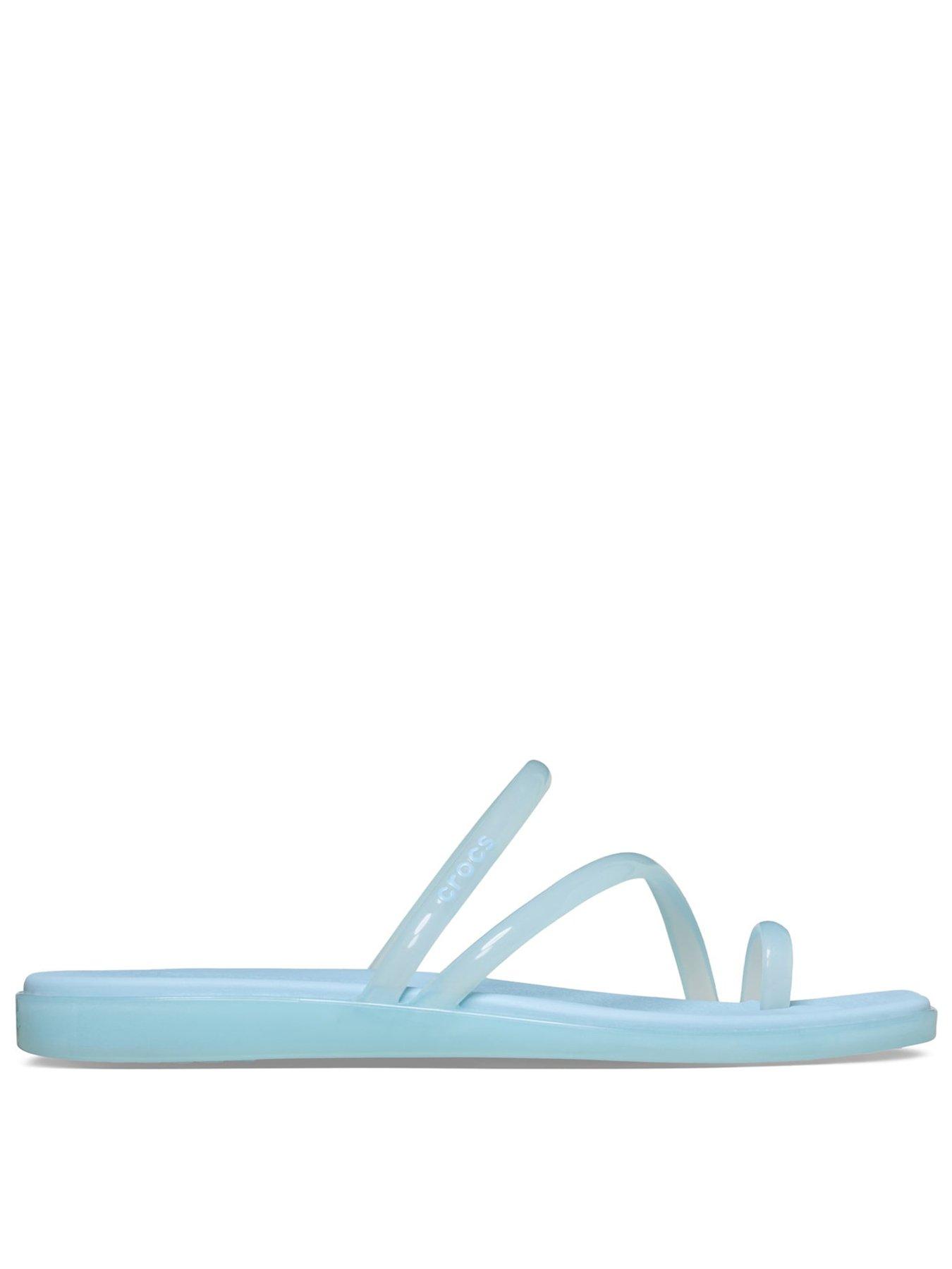 Image 1 of 6 of Crocs Miami Jelly Toe Loop - Sky Blue
