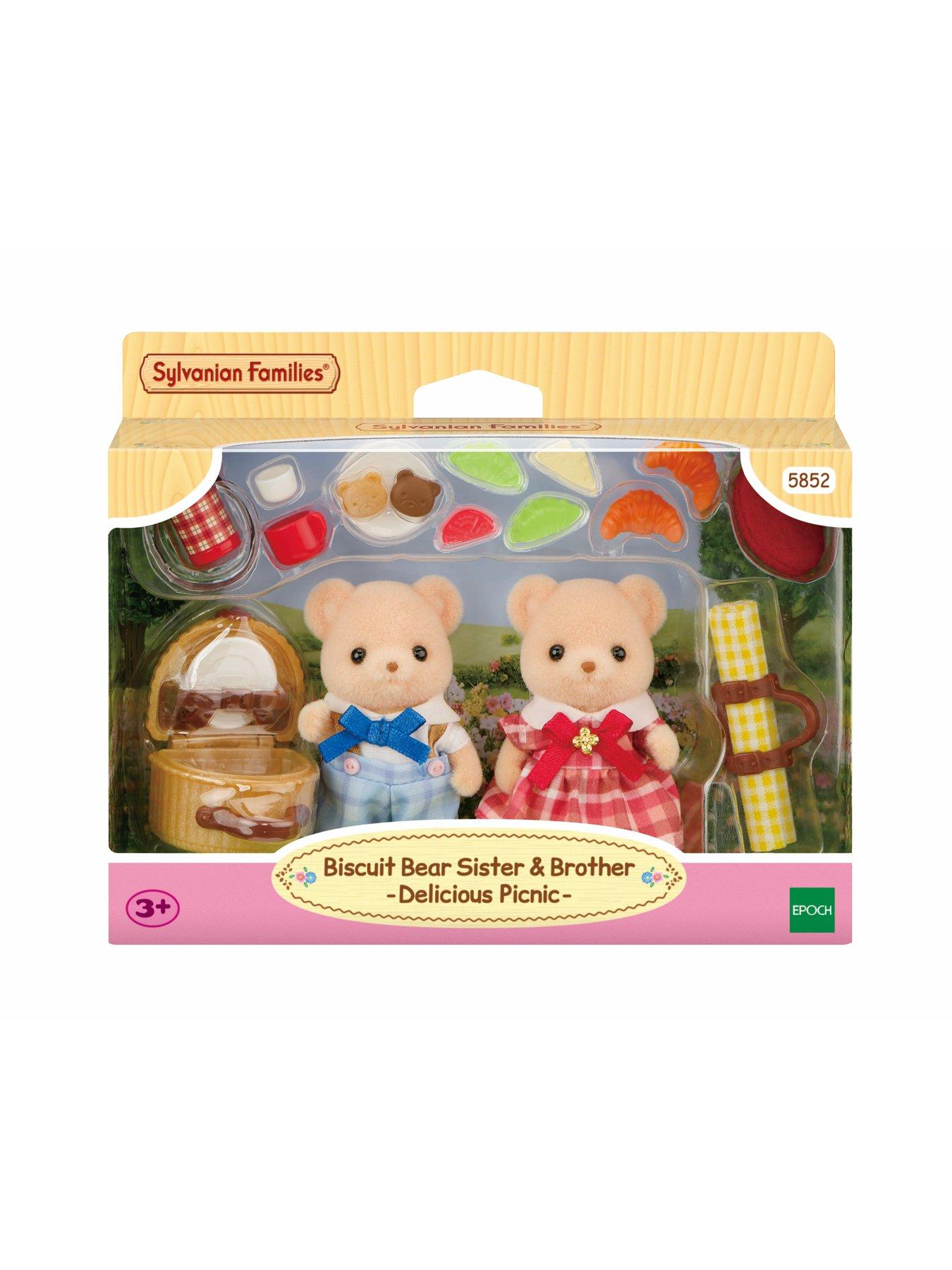 Image 4 of 4 of Sylvanian Families Biscuit Bear Sister &amp; Brother - Delicious Picnic-