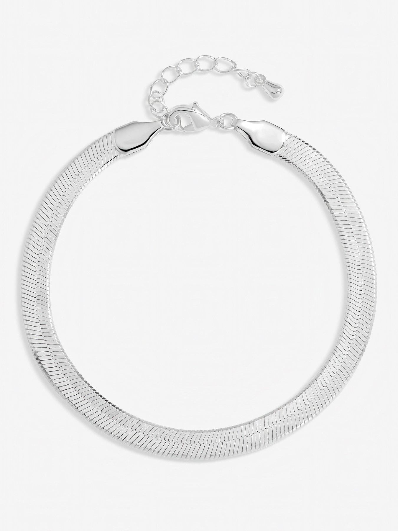Inicio Sterling Silver Plated Snake Chain Bracelet - Gift Pouch