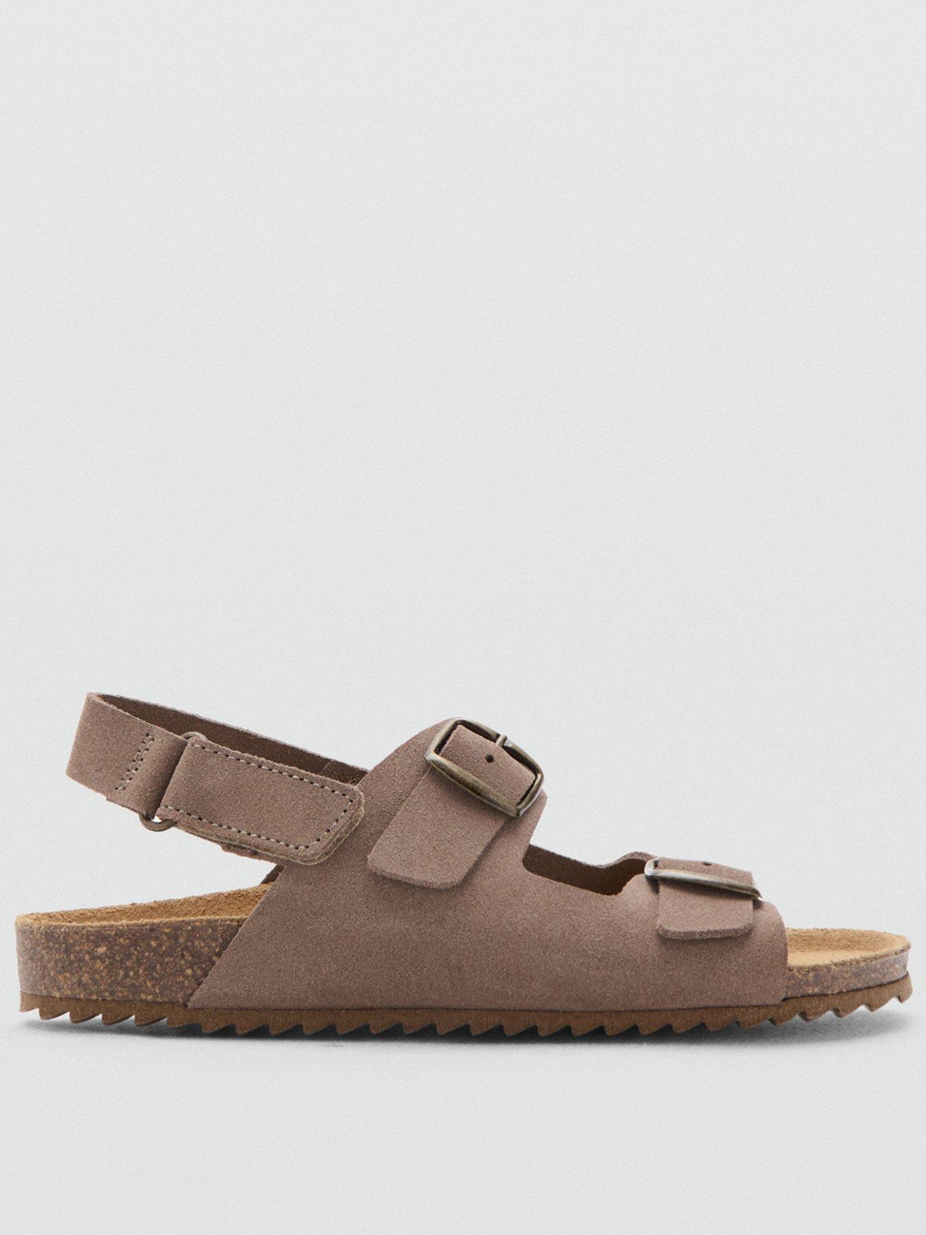 Mango Boys Leather Buckle Sandals - Brown