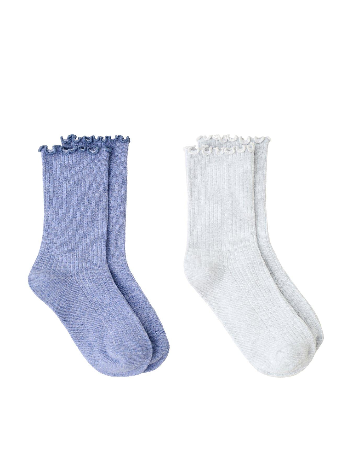 Mango Girls 2 Pack Rib Socks, Light Purple, Size M