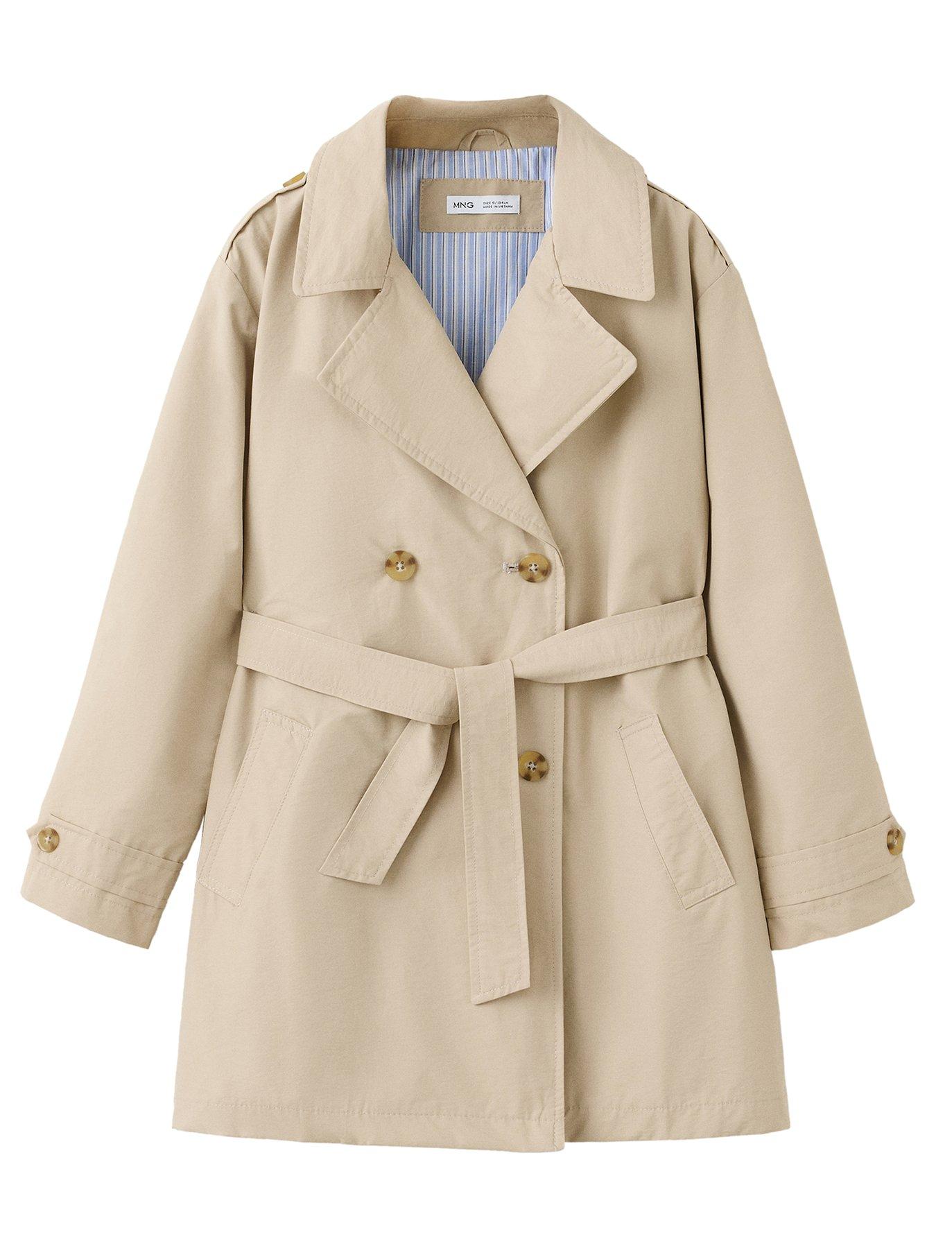 Mango Girls Double Breasted Trench Coat - Beige