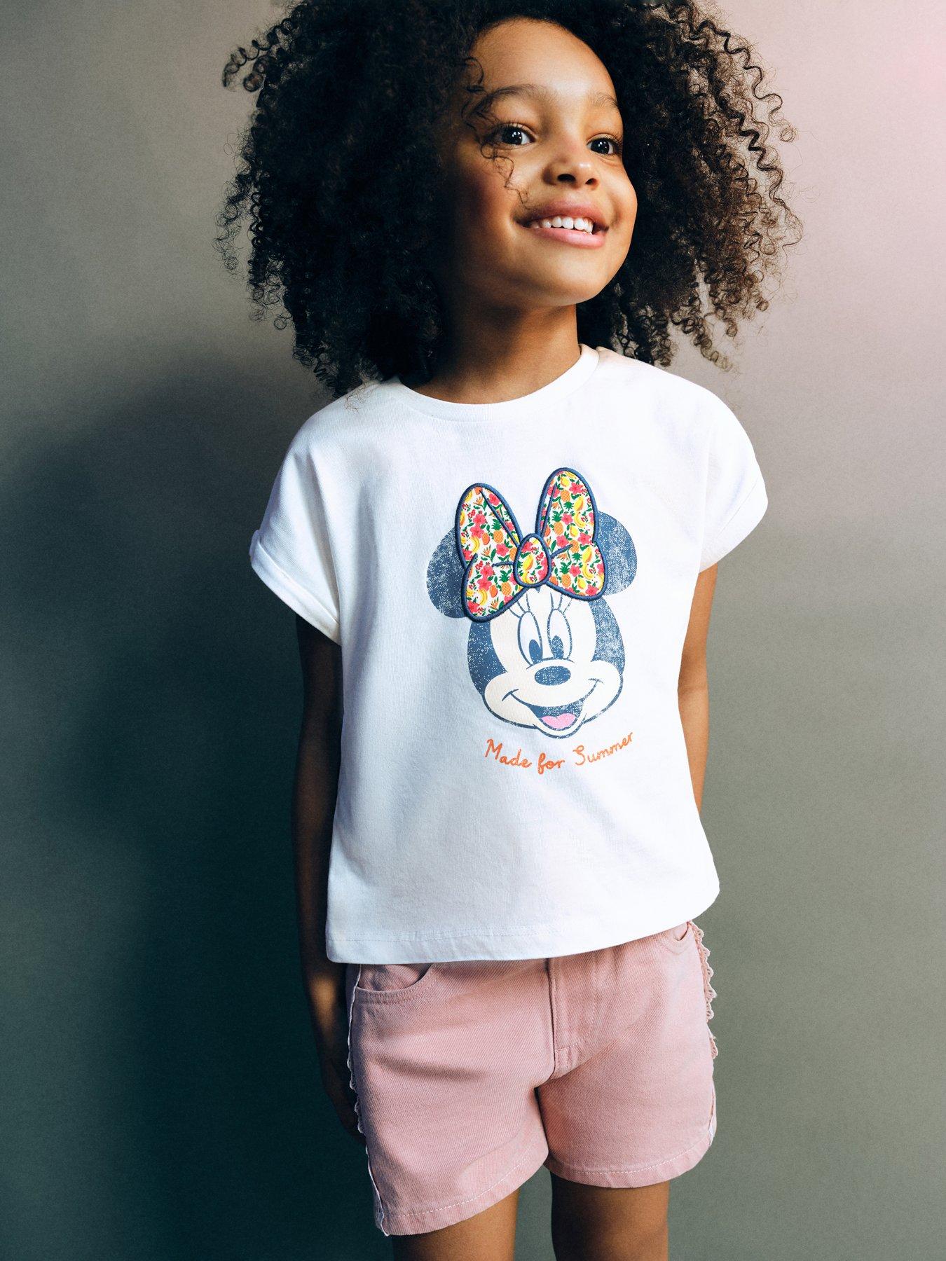Mango Younger Girls Minnie Mouse T-shirt, White, Size Age: 12-18 Months