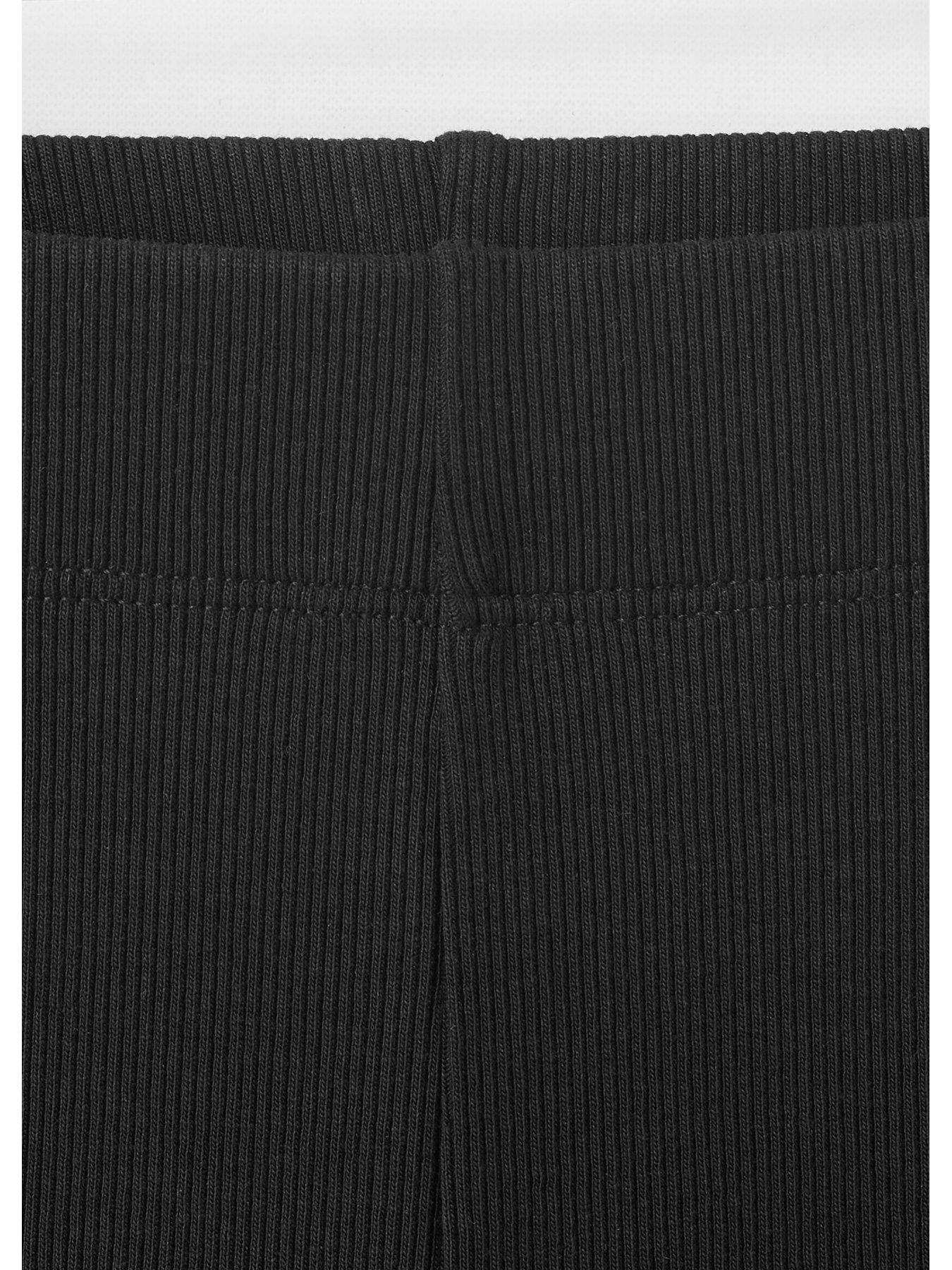 Image 4 of 4 of Mango Girls Ribbed Flare Leggings - Black