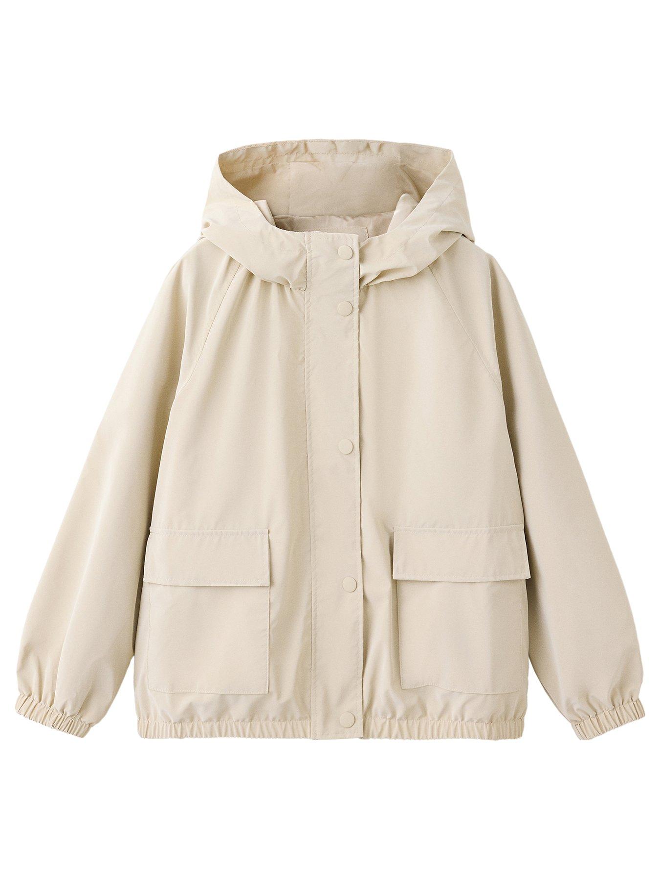Image 1 of 4 of Mango Girls Elasticated Waist Raincoat - Beige