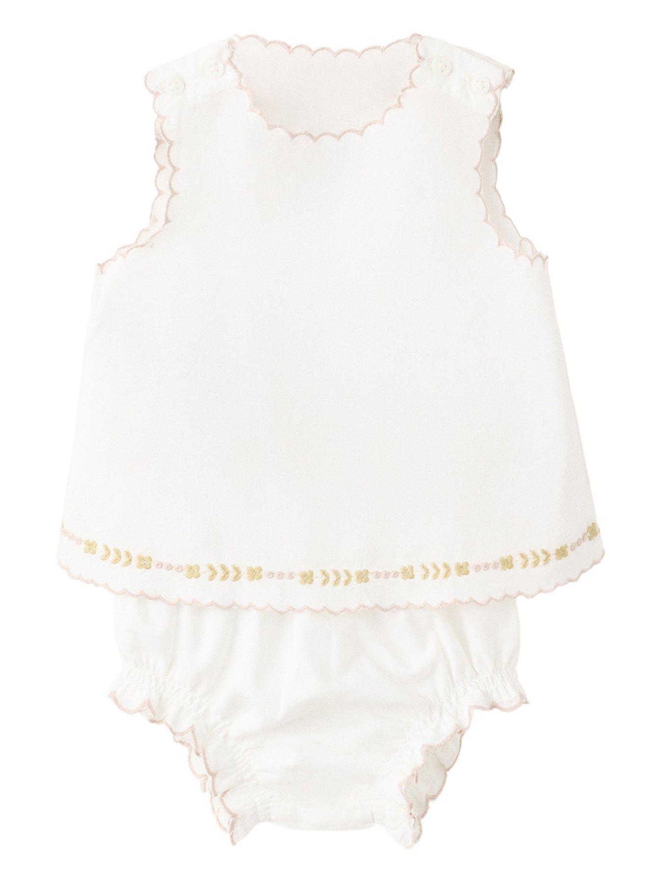 Mango Baby Girls Dress  &  Bloomers - White
