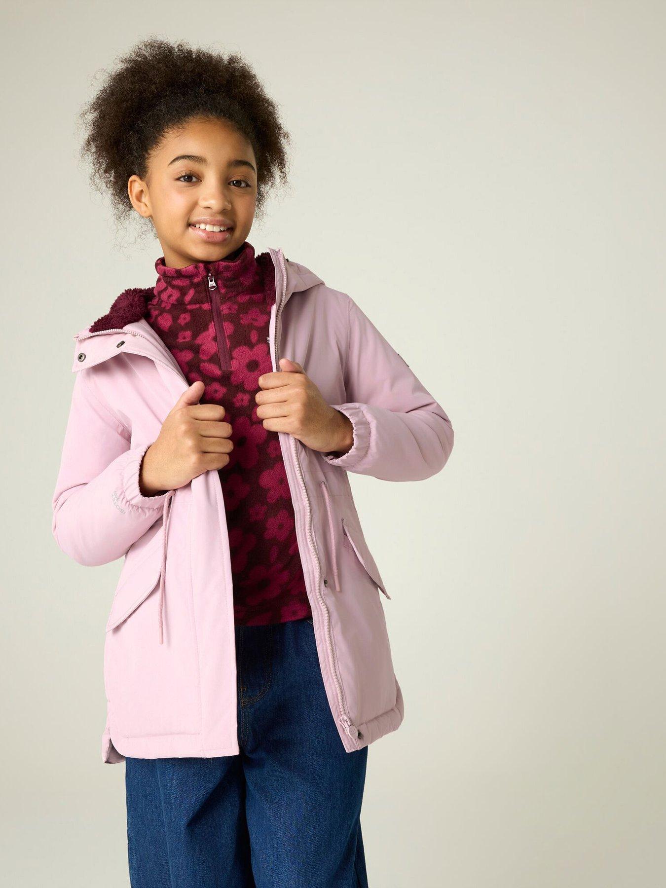 Regatta Kids Junior Vallina Waterproof Insulated Jacket, Purple, Size 7-8 Years