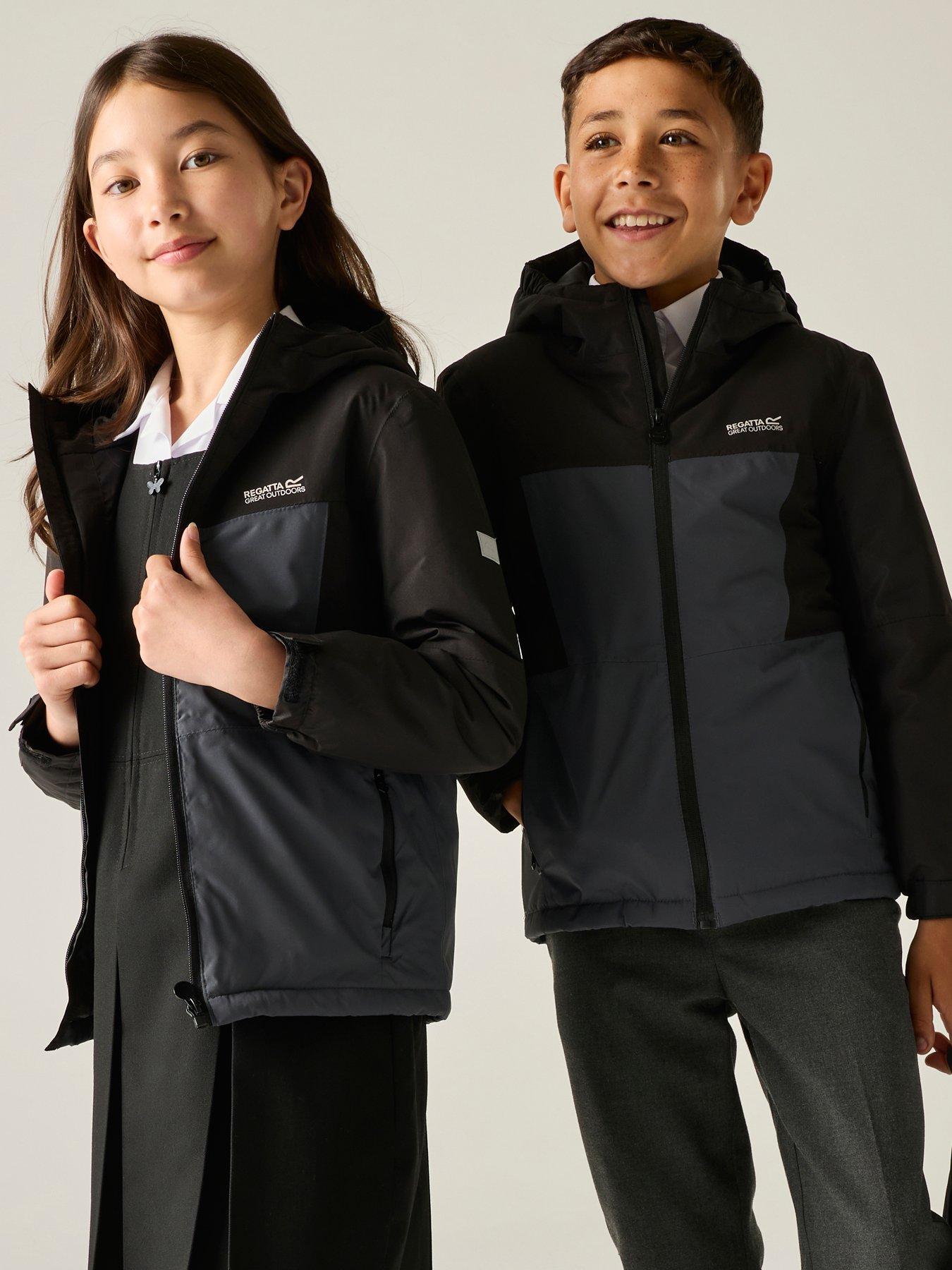 Regatta Kids Beamz Waterproof Insulated Jacket - Black/Seal Grey.