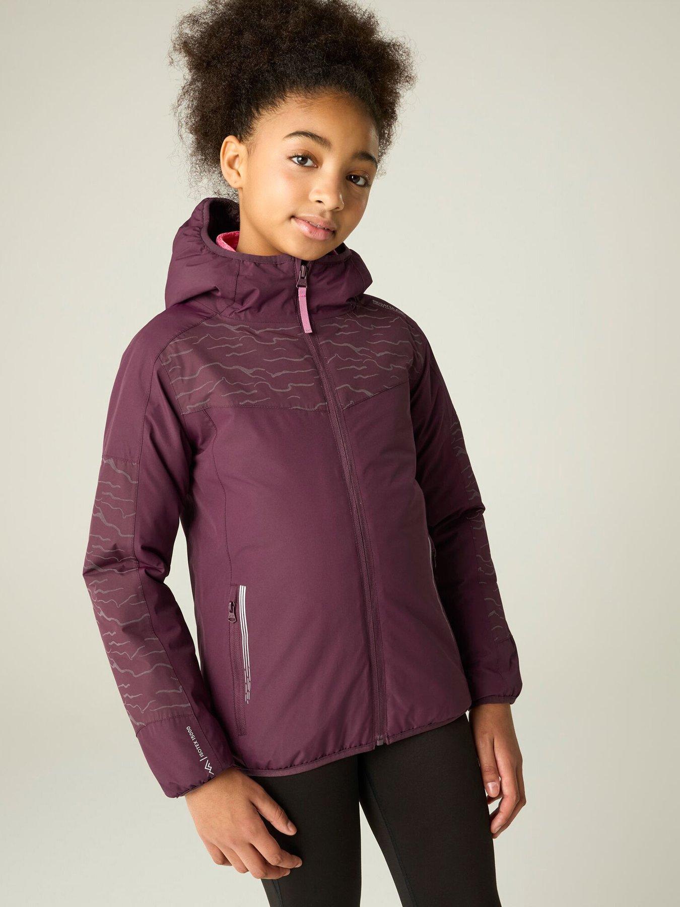 Regatta Kids Illuma Reflective Waterproof Insulated Jacket, Purple, Size 3-4 Years