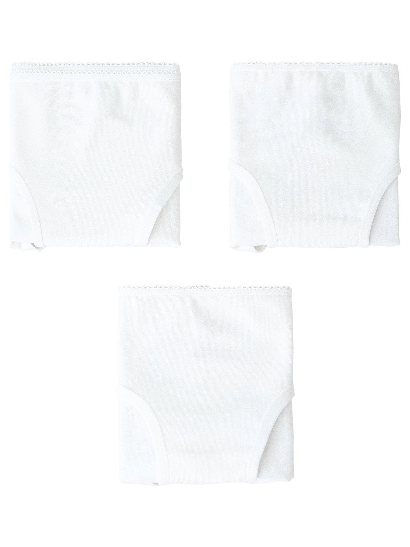 Mango Girls 3 Pack Knickers, White, Size Age: 9-10 Years
