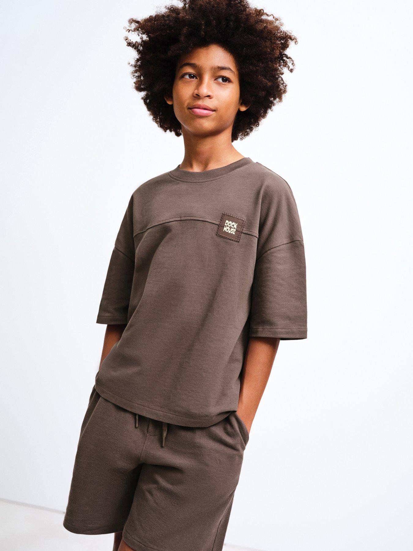Mango Boys Short Sleeve T-Shirt - Brown