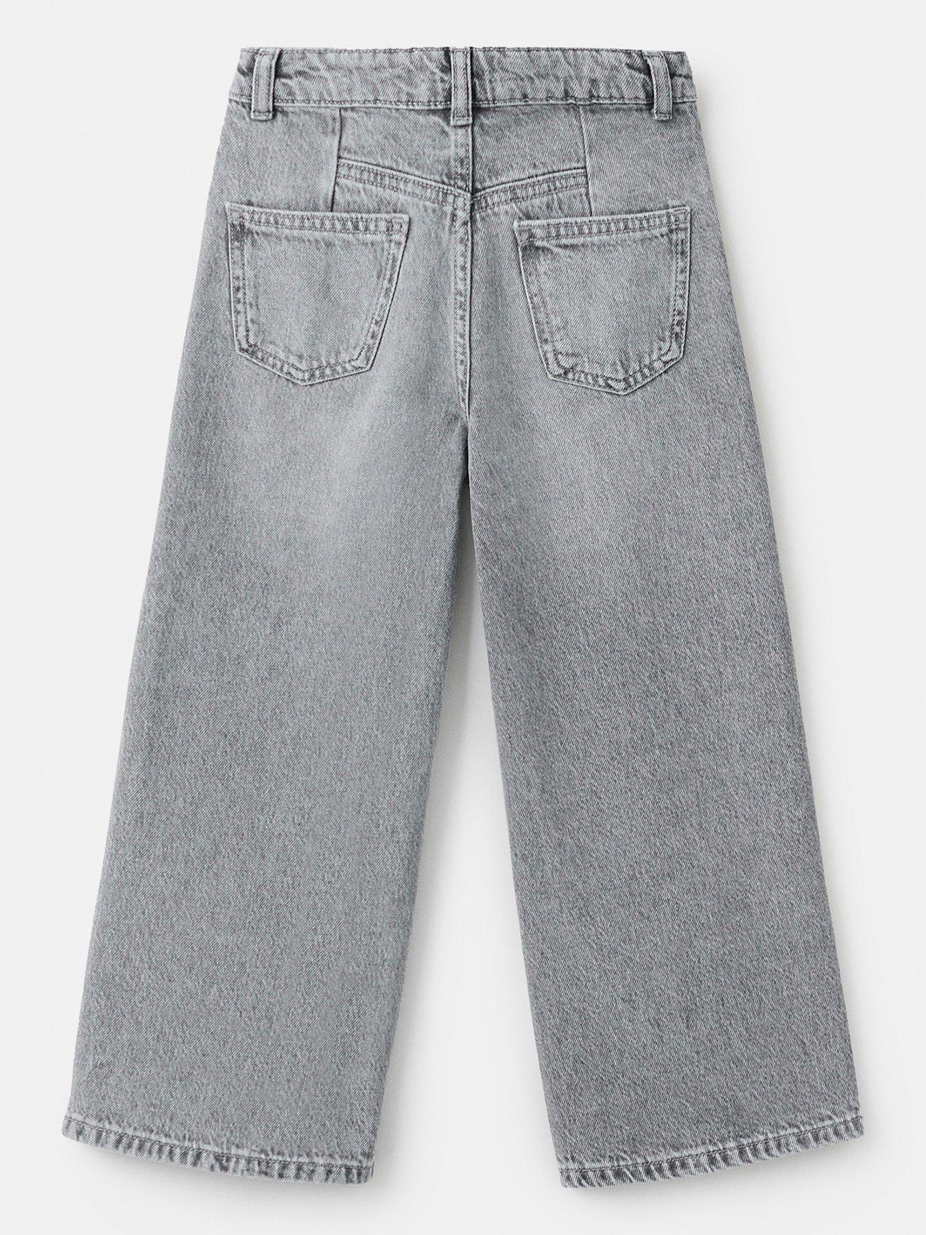 Image 3 of 6 of Mango Girls Studded Culotte Jeans - Grey
