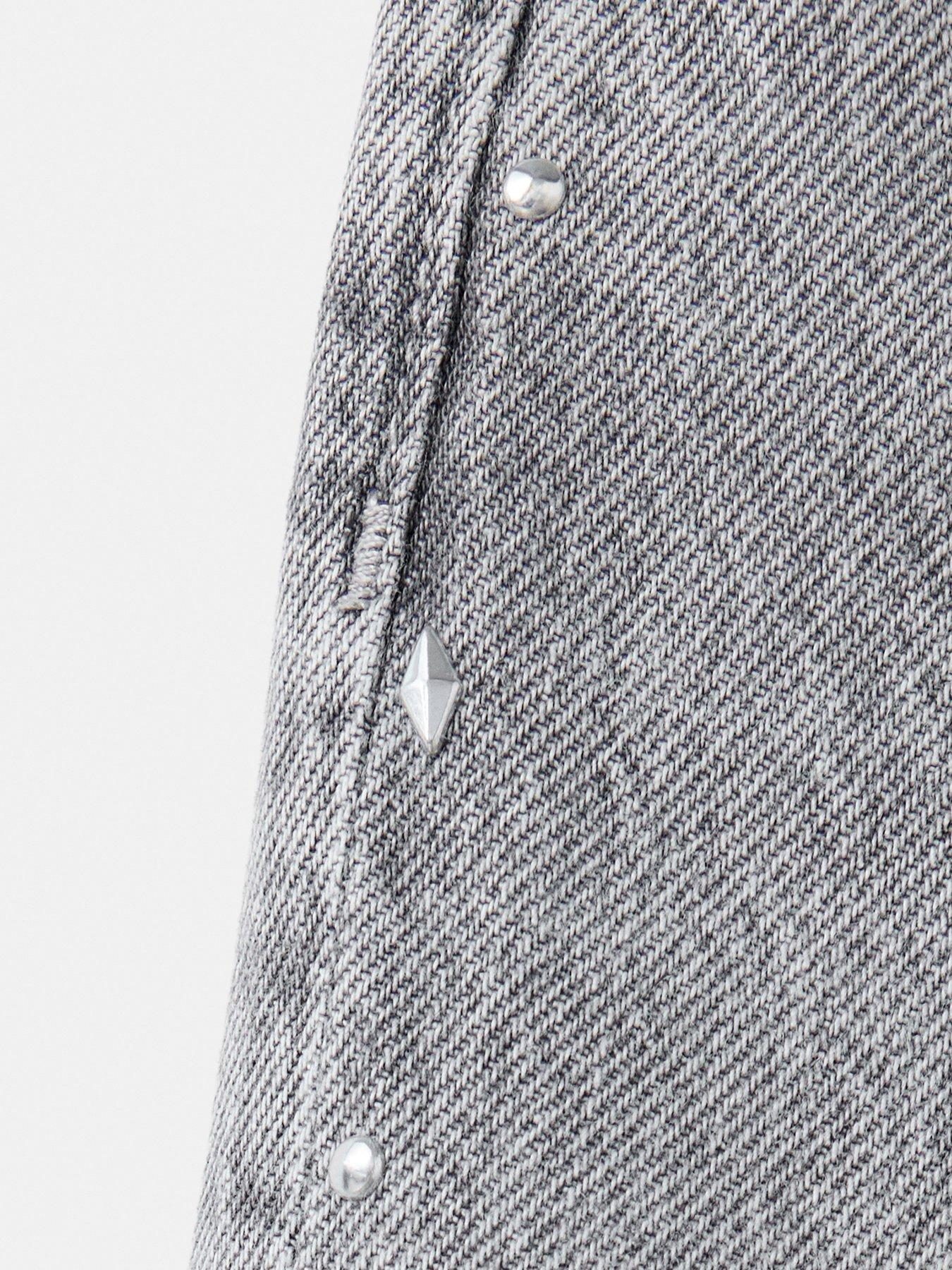 Image 4 of 6 of Mango Girls Studded Culotte Jeans - Grey