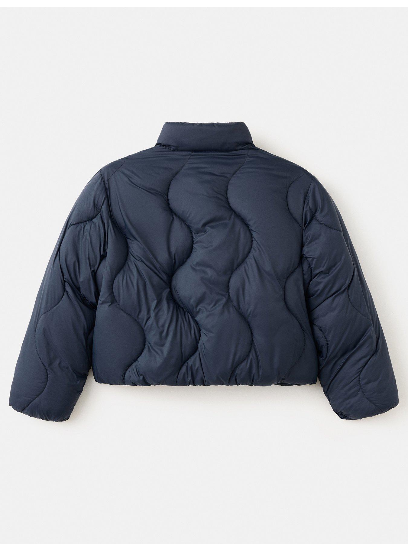 Image 2 of 4 of Mango Girls Funnel Neck Puffer Jacket - Navy