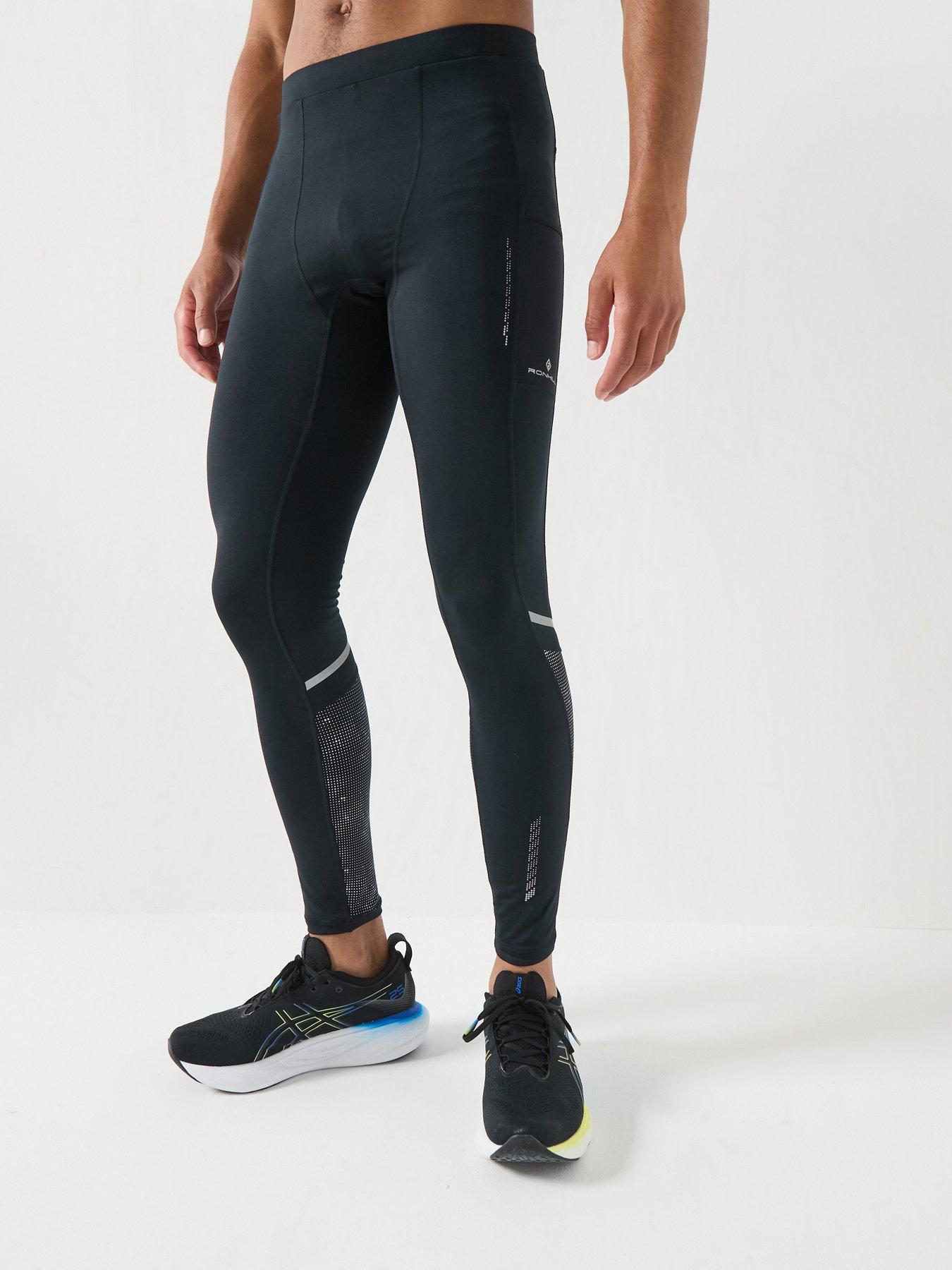 Image 1 of 6 of Ronhill Mens Running Tech Reflect Reflective Zip Pocket Tights - Black