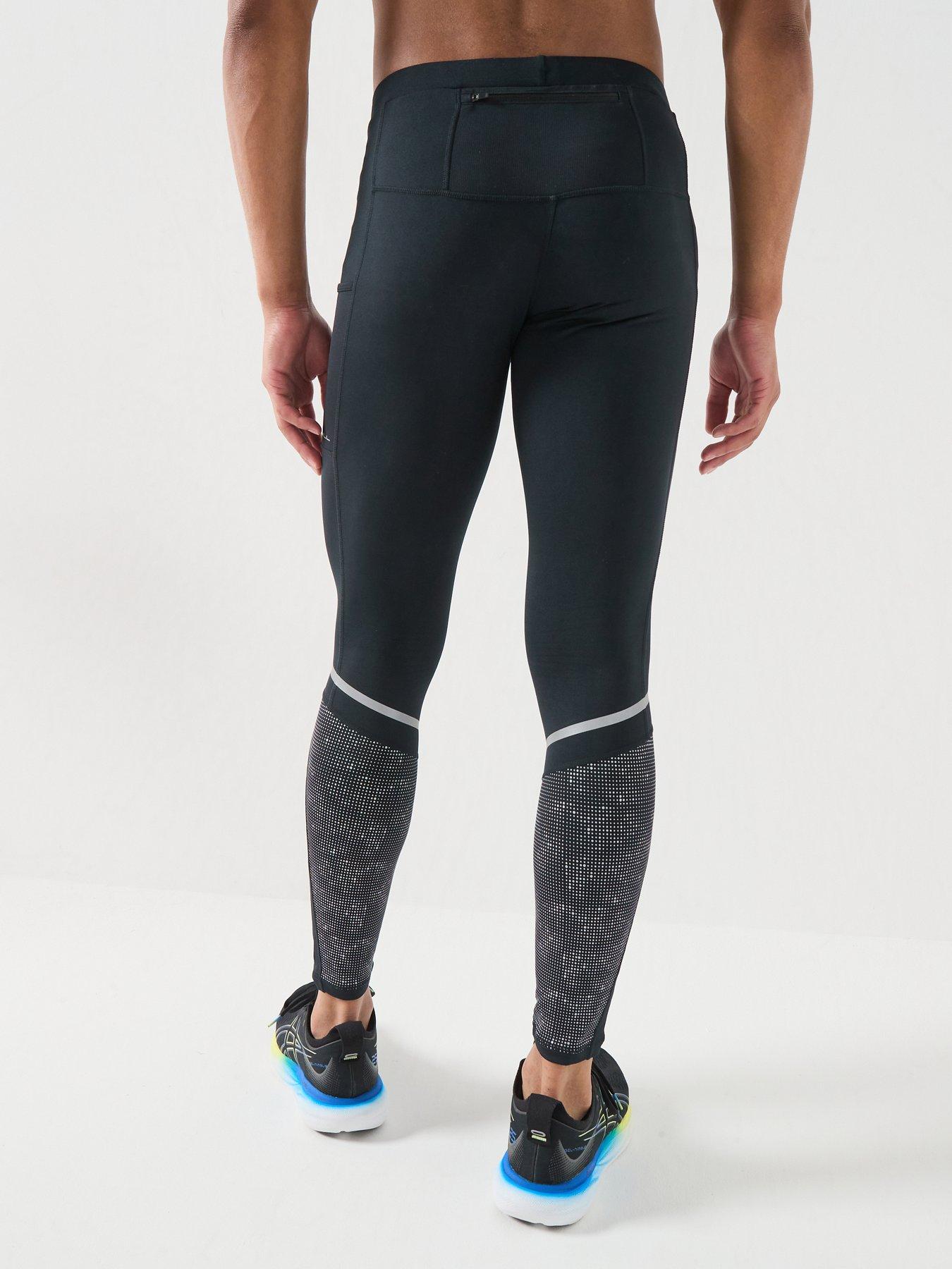 Image 2 of 6 of Ronhill Mens Running Tech Reflect Reflective Zip Pocket Tights - Black