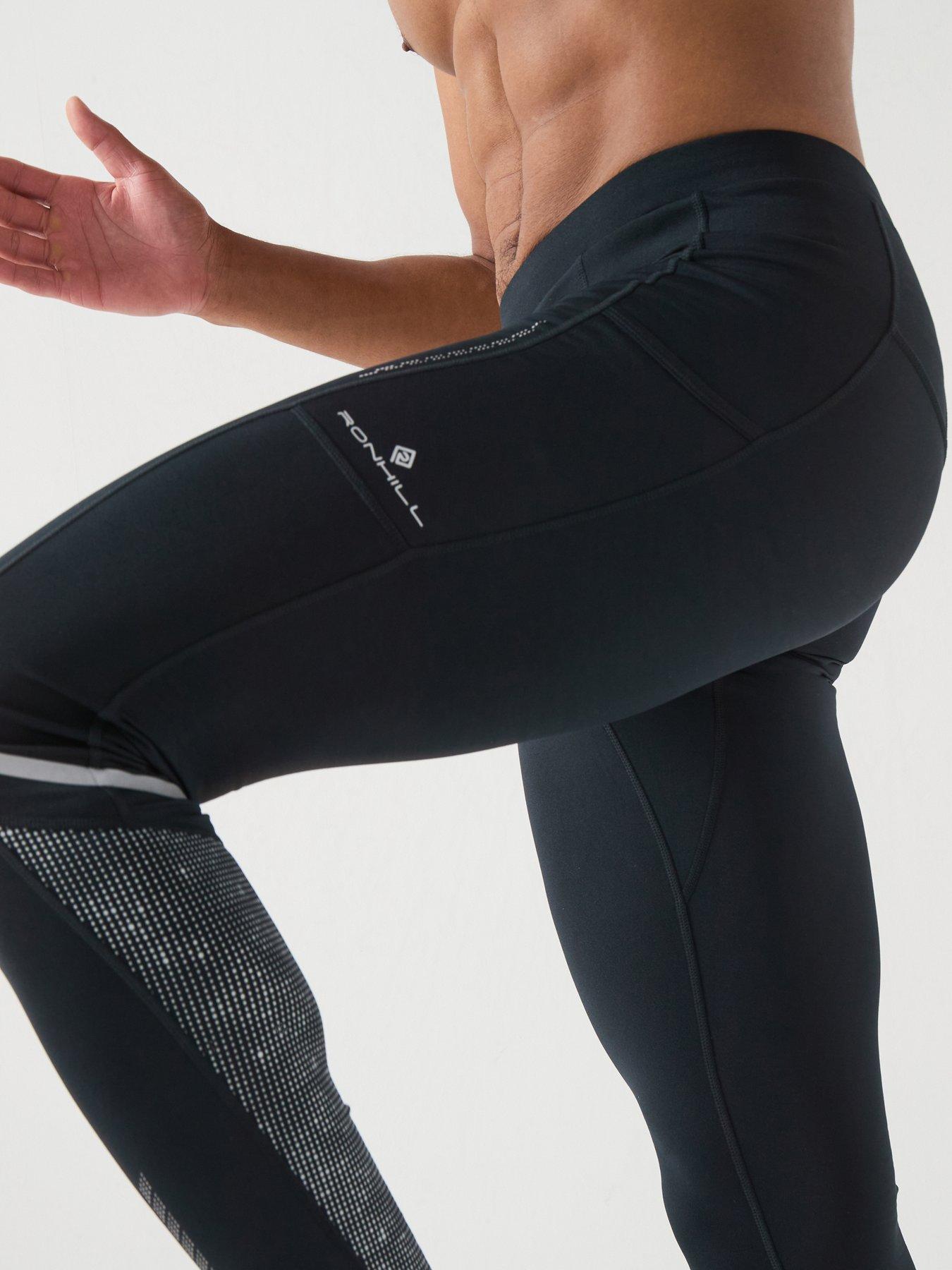 Image 5 of 6 of Ronhill Mens Running Tech Reflect Reflective Zip Pocket Tights - Black