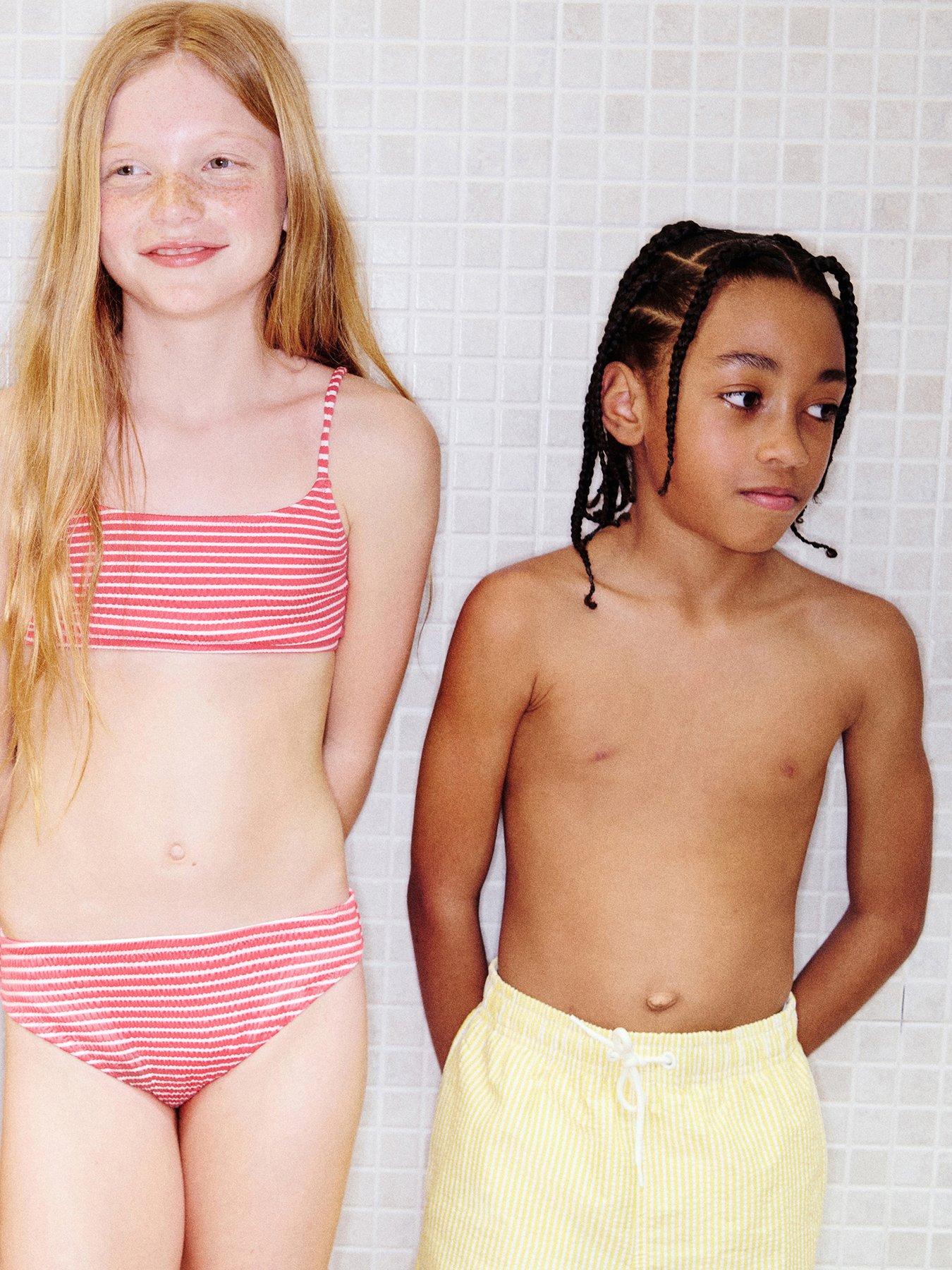 Mango Boys Stripe Swim Shorts, Yellow, Size Age: 11-12 Years