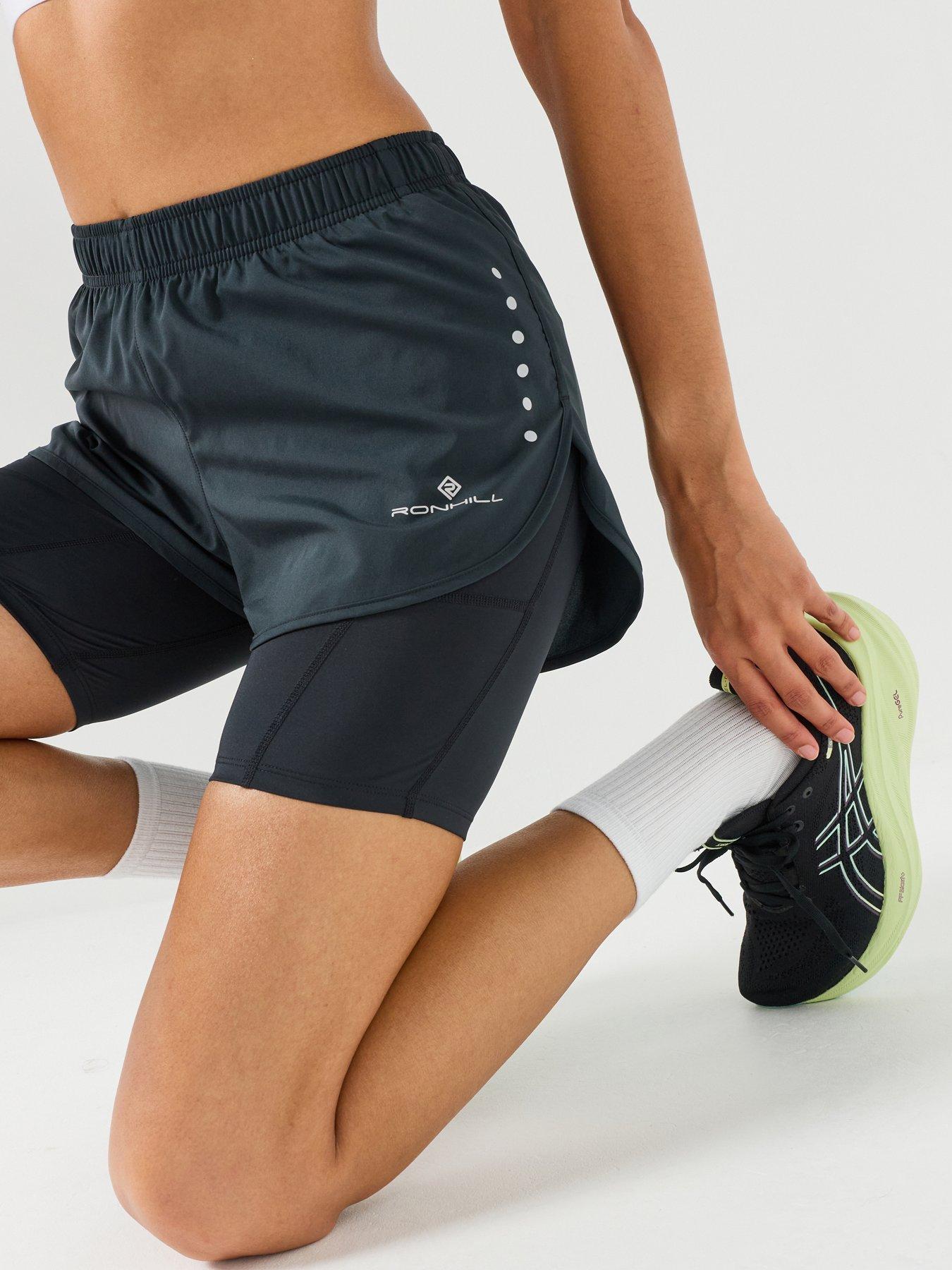 Ronhill Womens Running Core 3.5-Inch 2 In 1 Short - Black