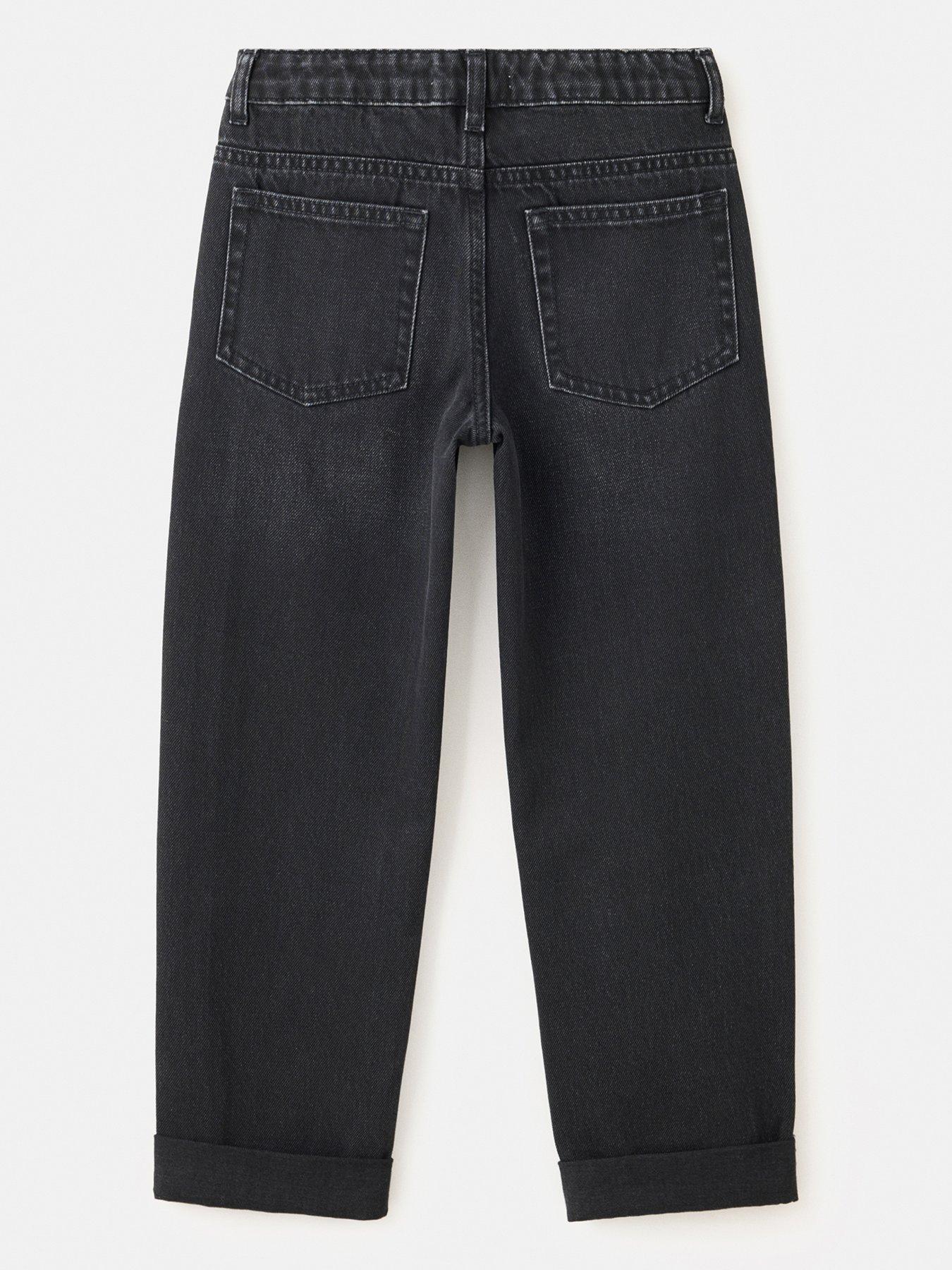Image 2 of 4 of Mango Boys Rolled Up Hem Regular Fit Jeans - Black