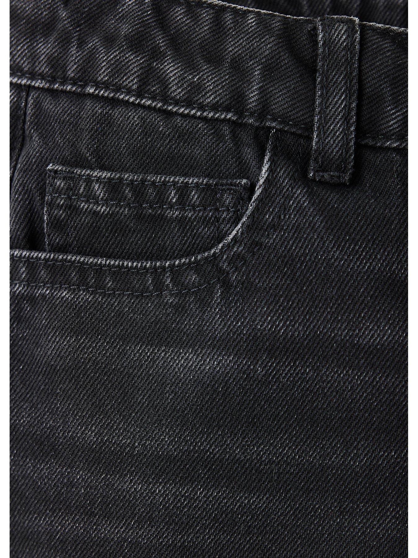 Image 4 of 4 of Mango Boys Rolled Up Hem Regular Fit Jeans - Black