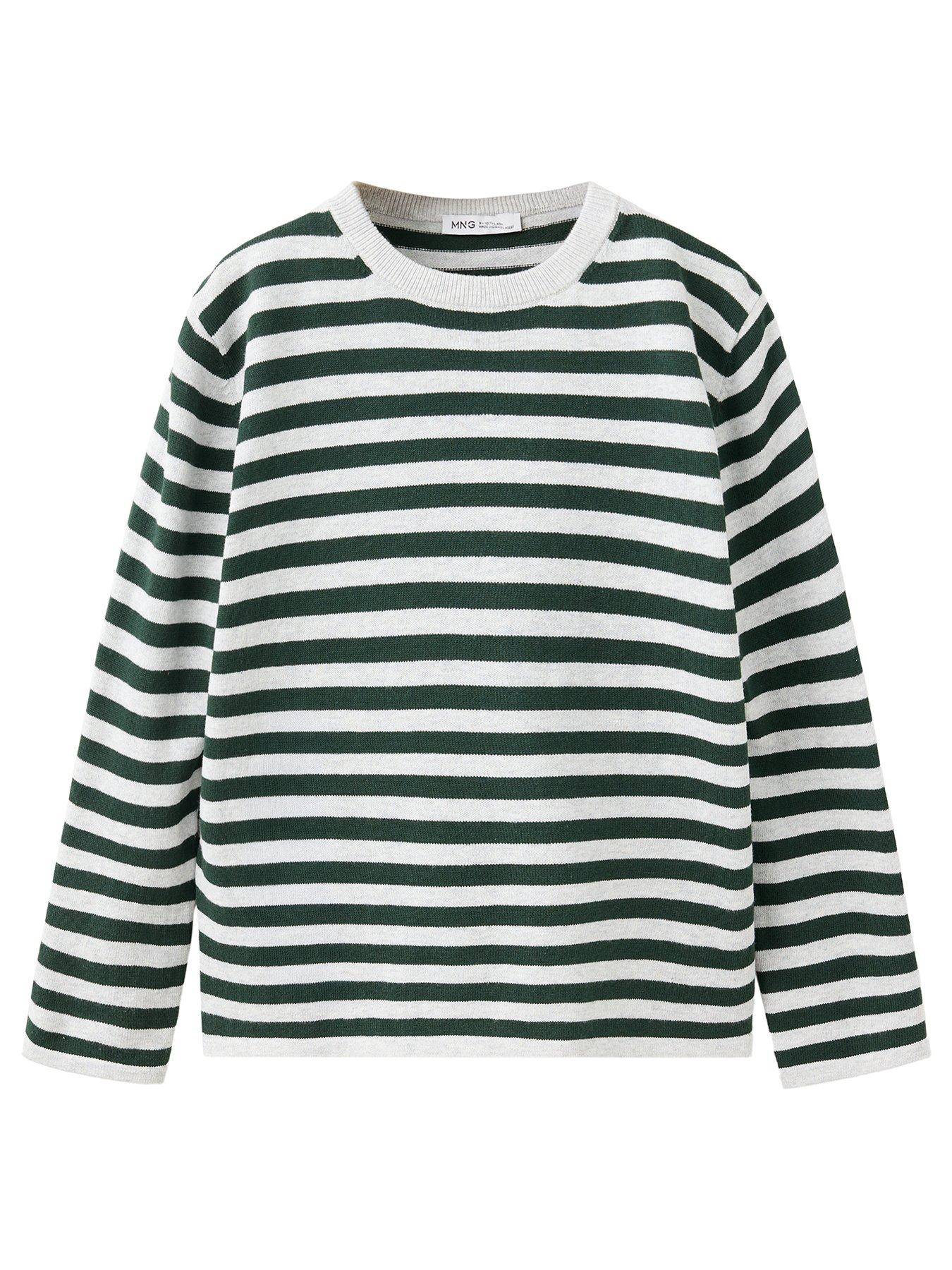 Image 2 of 6 of Mango Boys Striped Knitted Jumper - Grey