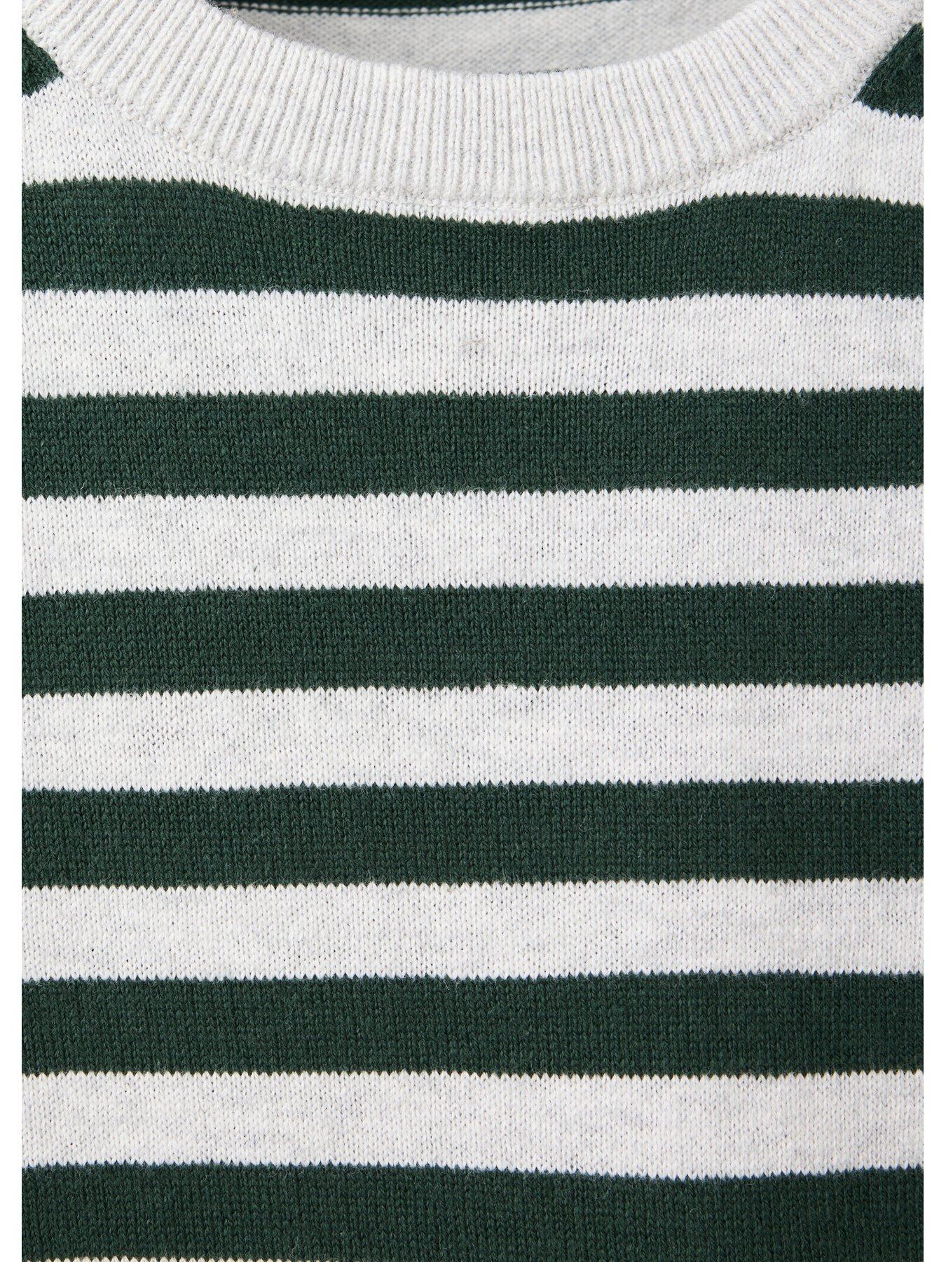 Image 4 of 6 of Mango Boys Striped Knitted Jumper - Grey