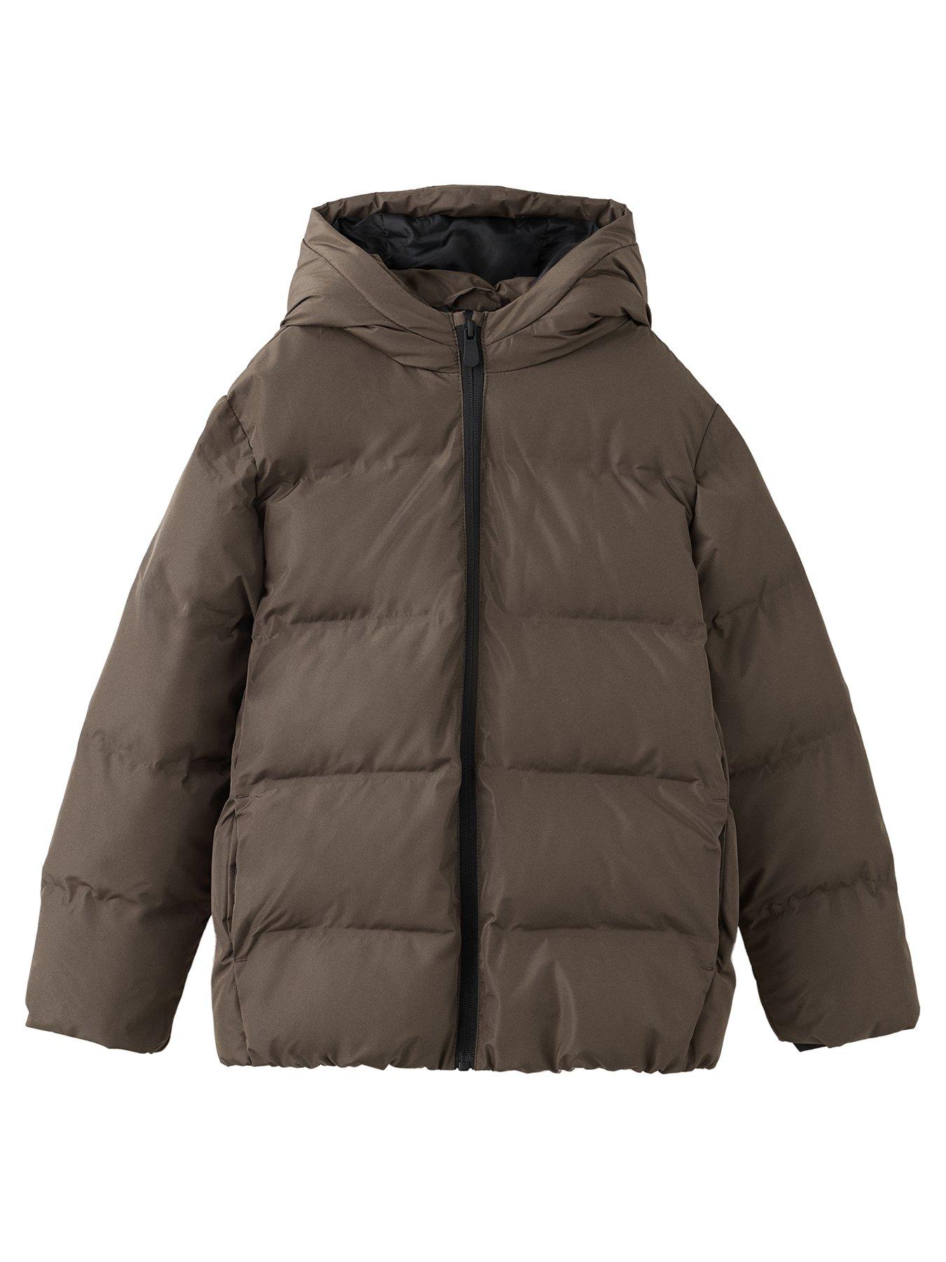 Mango Boys Hooded Padded Mid Length Coat - Brown