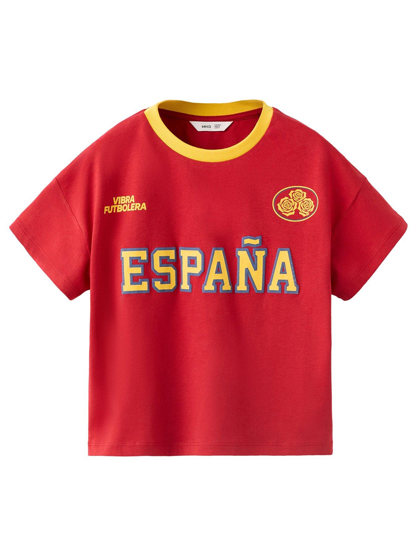 Mango Girls Spain Football Short Sleeve T-shirt - Red
