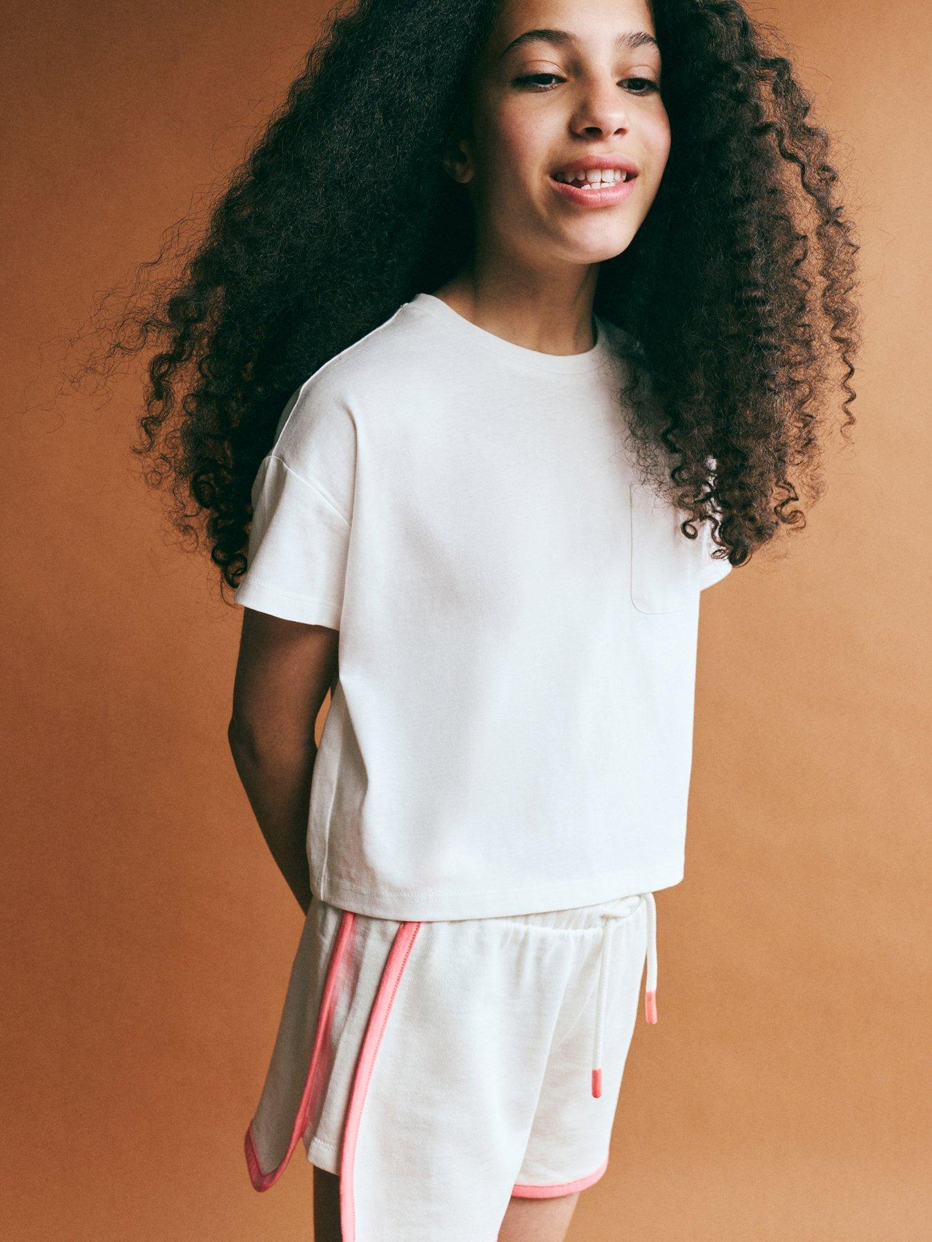 Mango Girls Jersey Runner Shorts - Light Cream